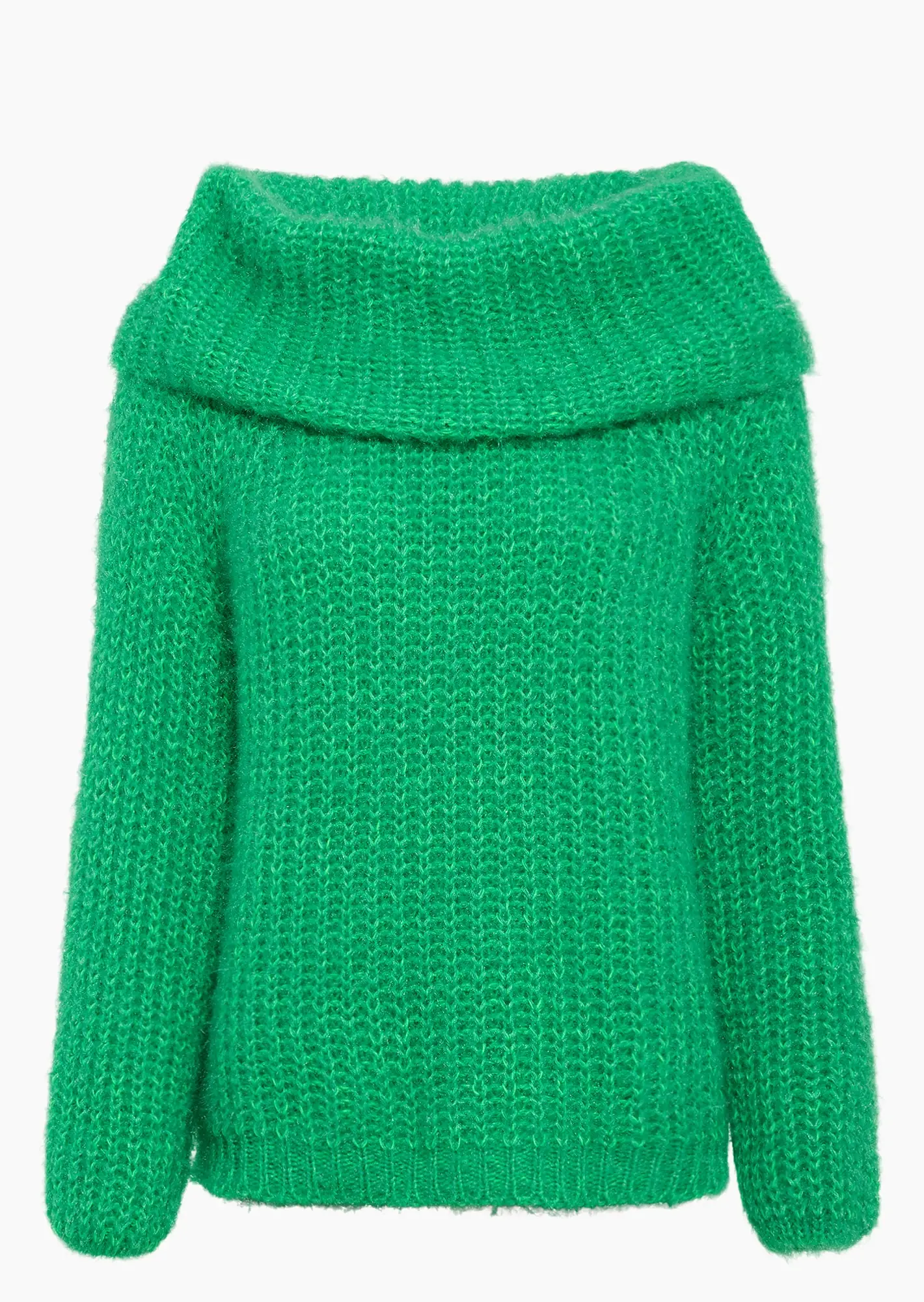 Strickpullover mit Rollkragen, grün