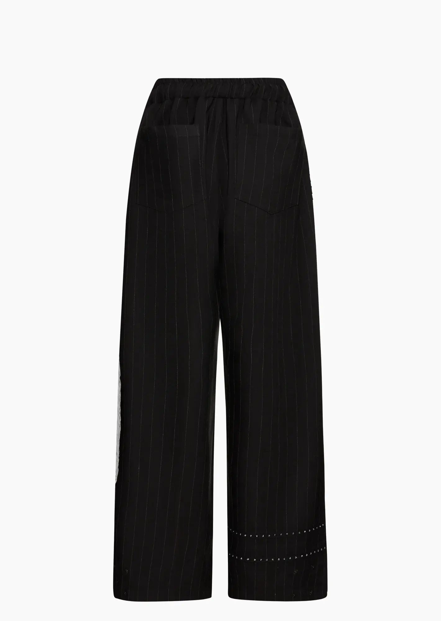 Wide Leg Nadelstreifen 'You', schwarz