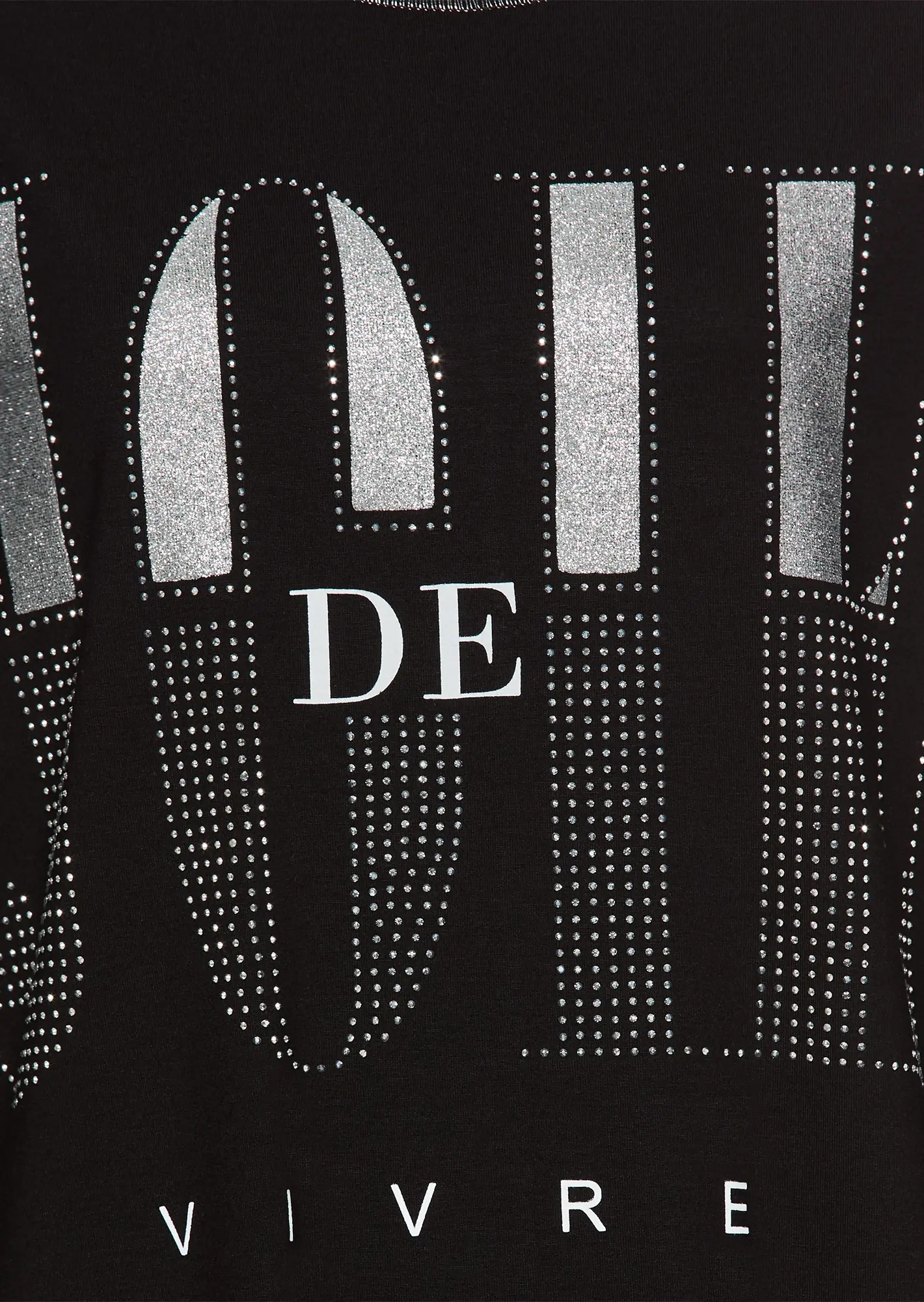 Langarmshirt 'Joie de vivre', schwarz