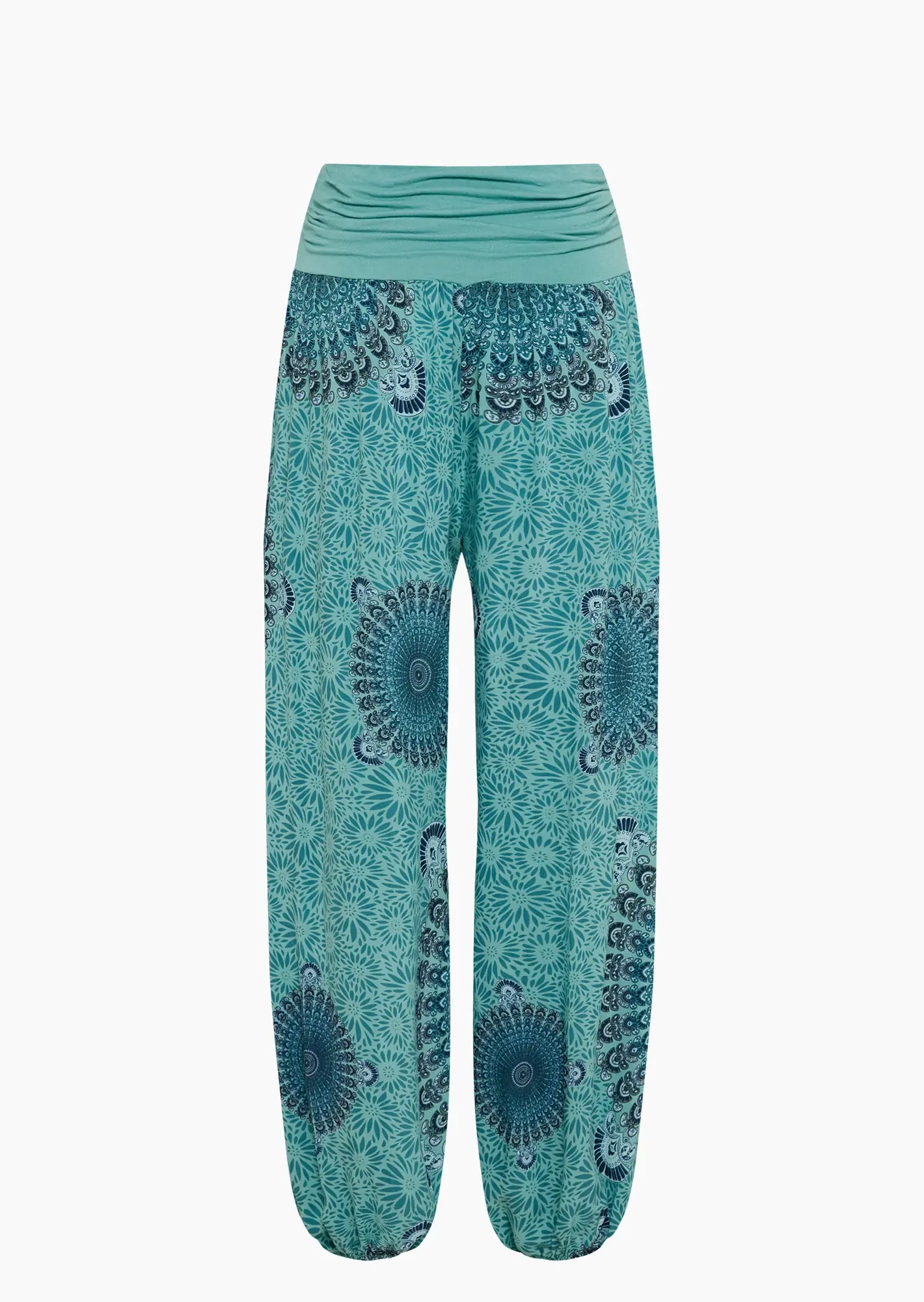 Leichte Haremshose mit Mandala-Print, misty green