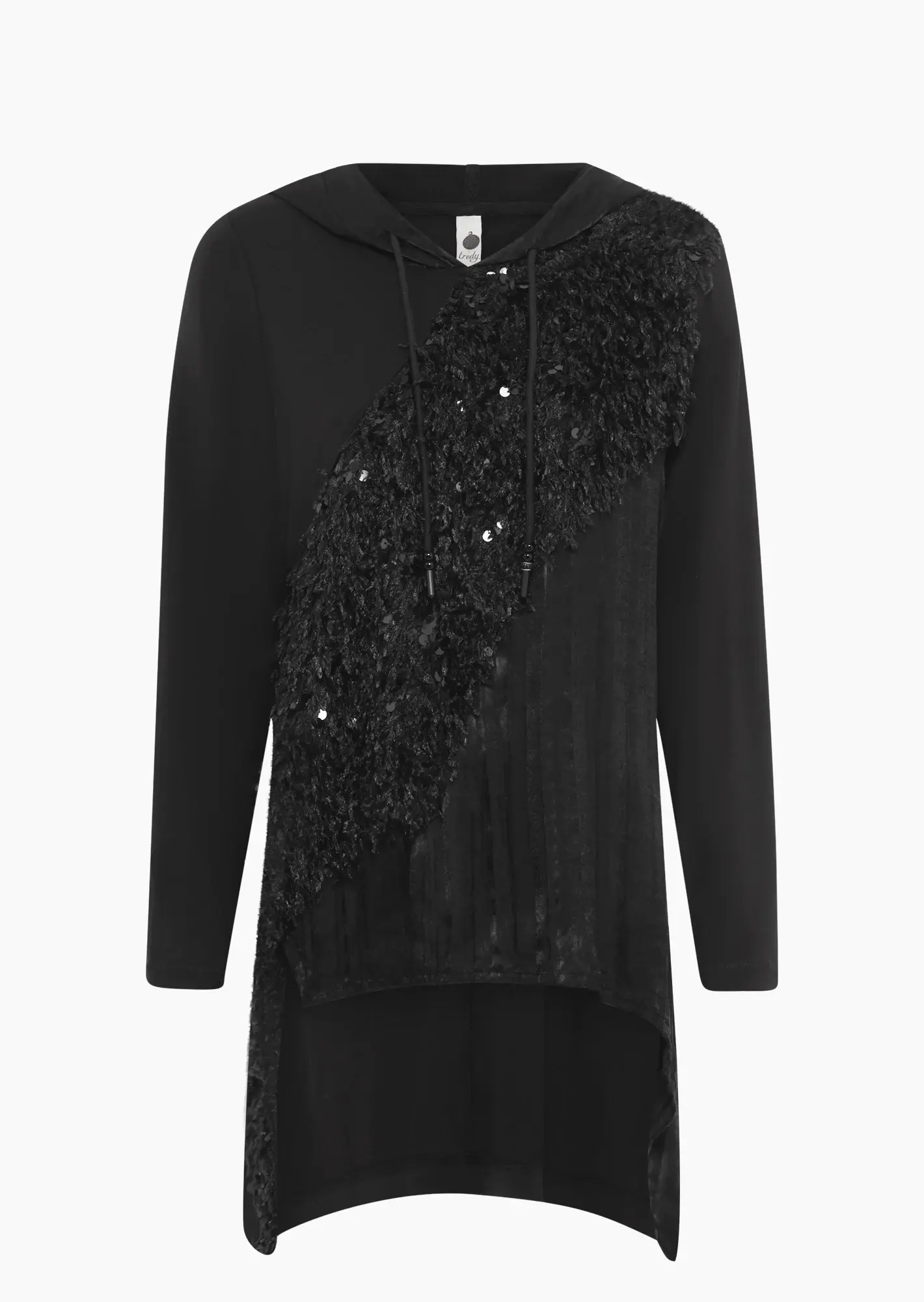 Shirt mit Pailletten, schwarz