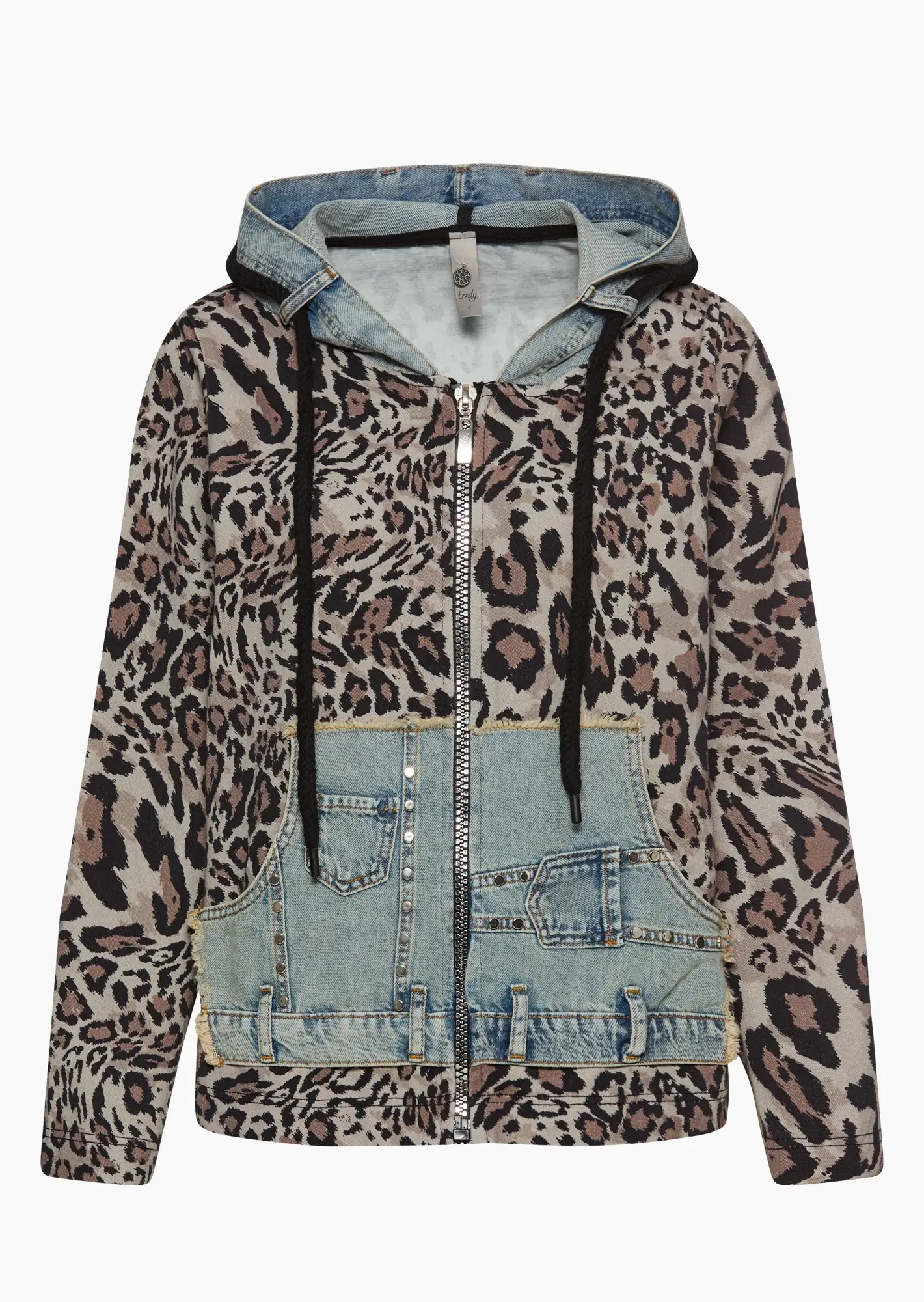 Jeansjacke im Leostyle, crema