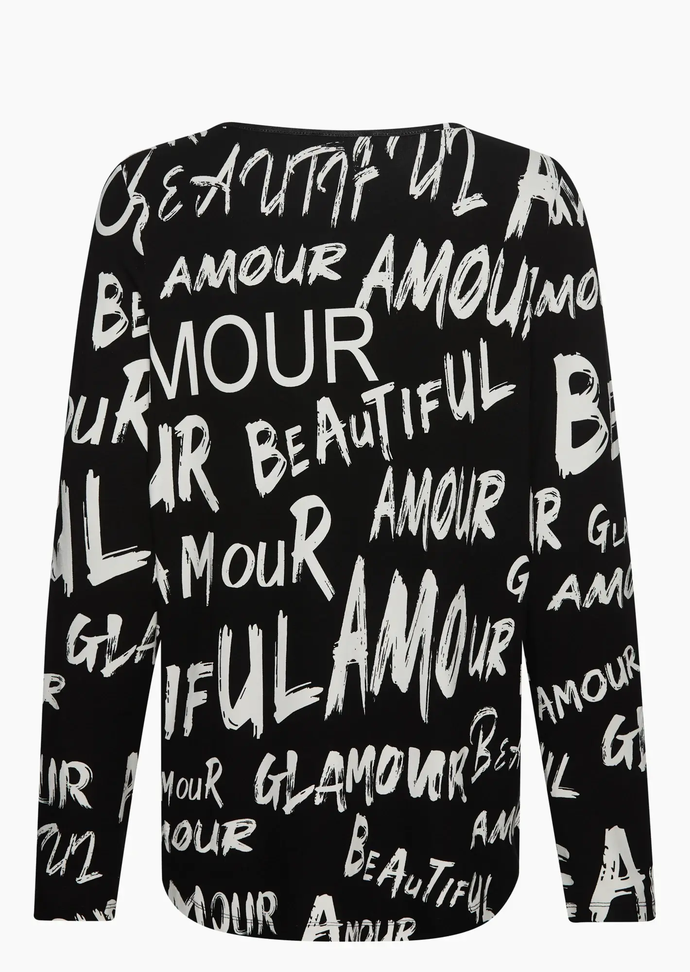 Langarmshirt 'Amour', schwarz