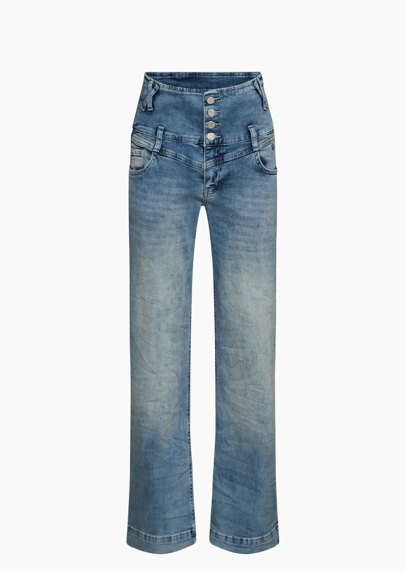 High Waist Wide Leg Jeans, light blue denim