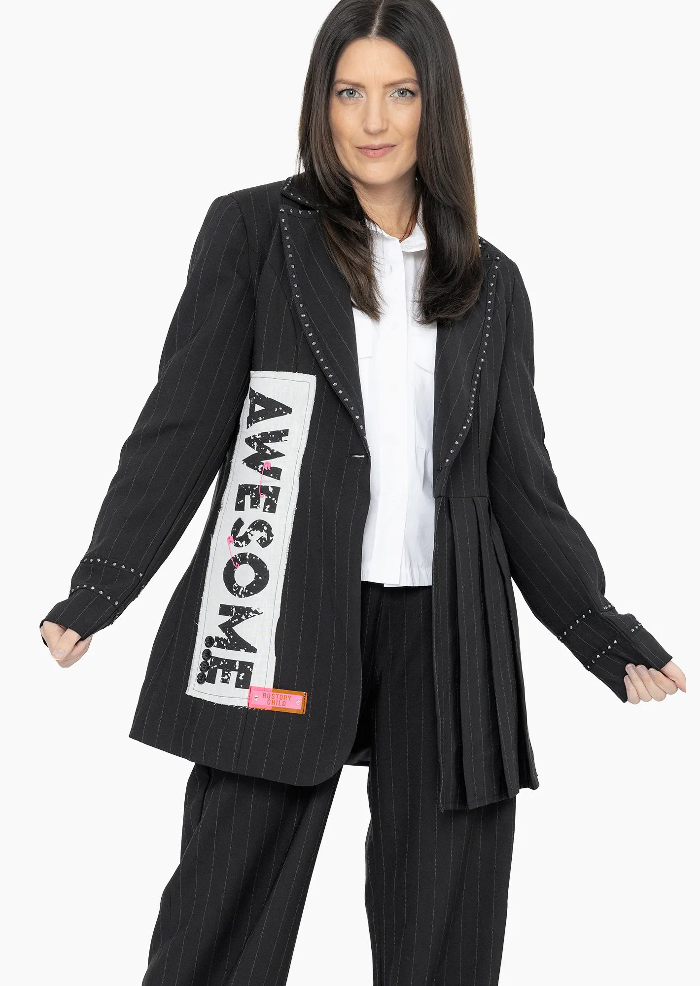 Nadelstreifenblazer 'You', schwarz