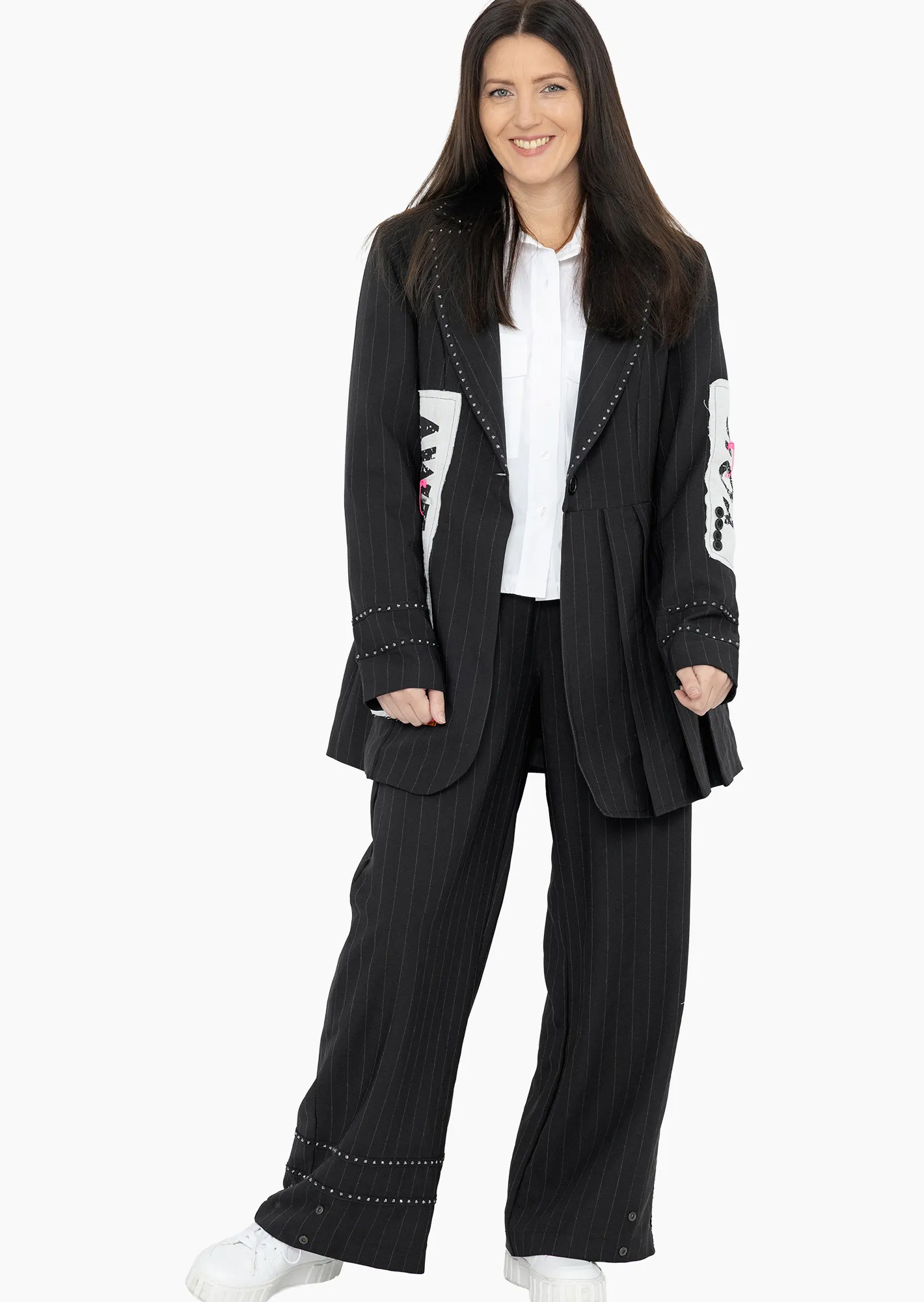 Nadelstreifenblazer 'You', schwarz