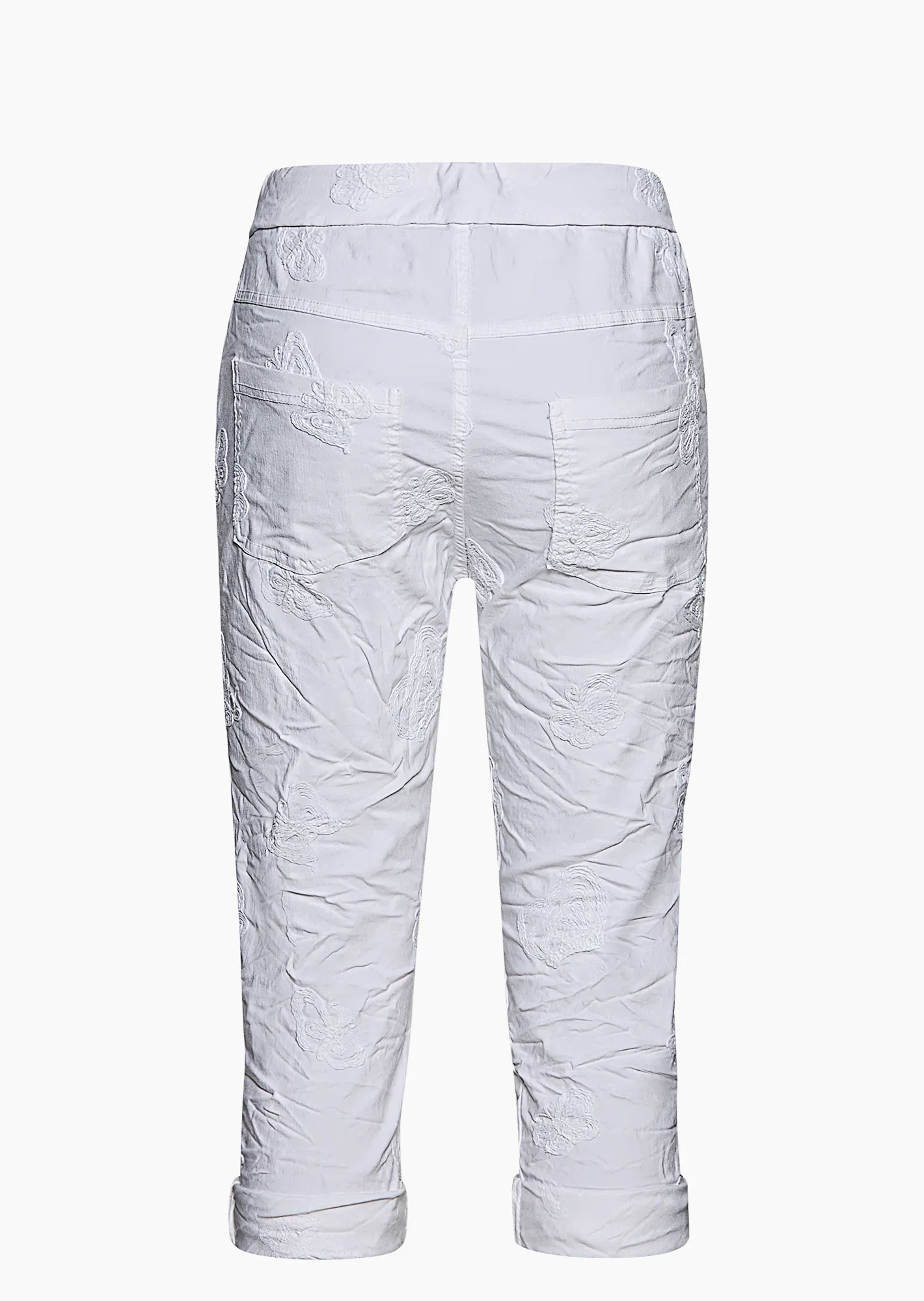 Capri-Joggpants 'Schmetterling', weiß