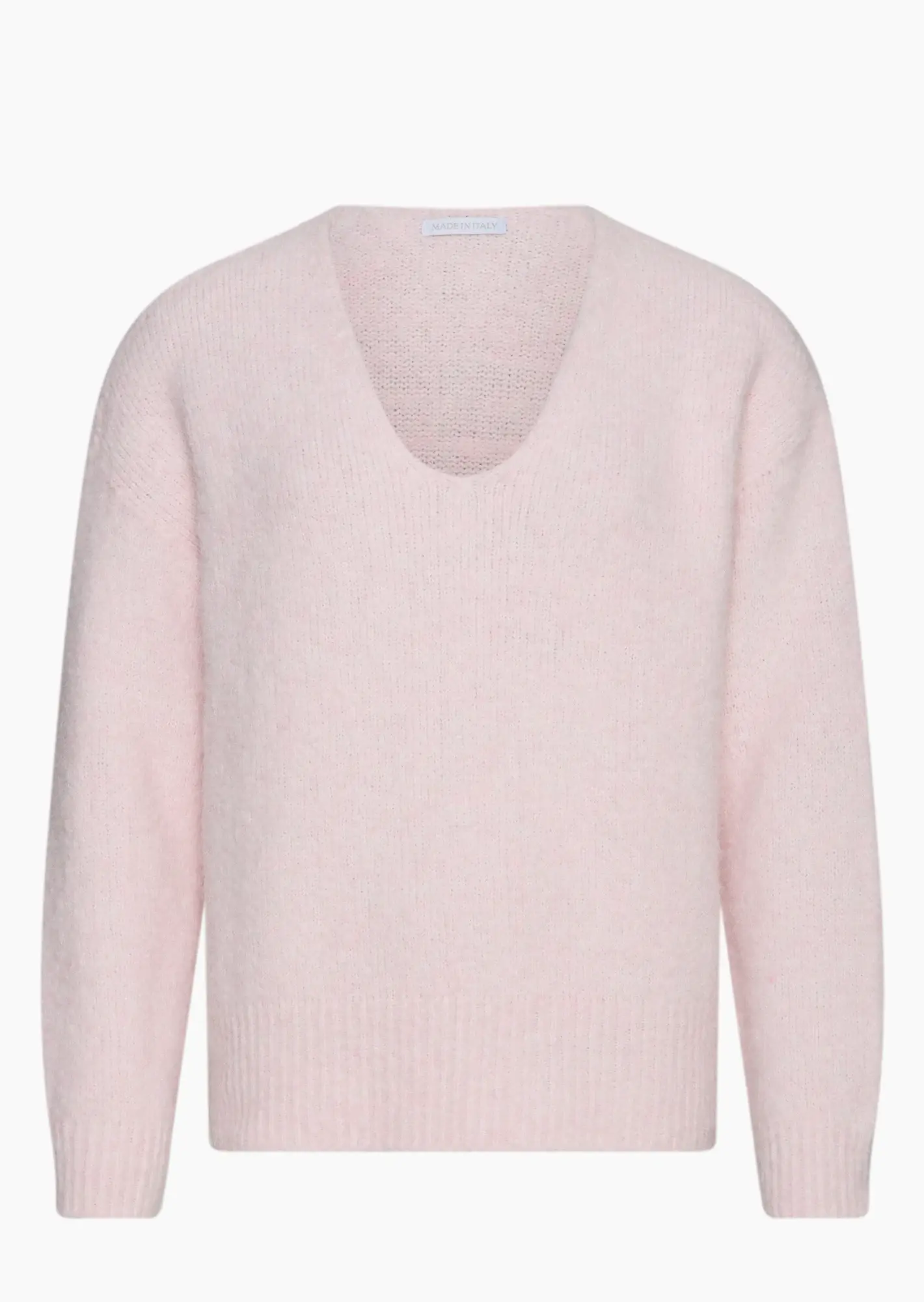 Strickpullover mit V-Ausschnitt, rosenholz