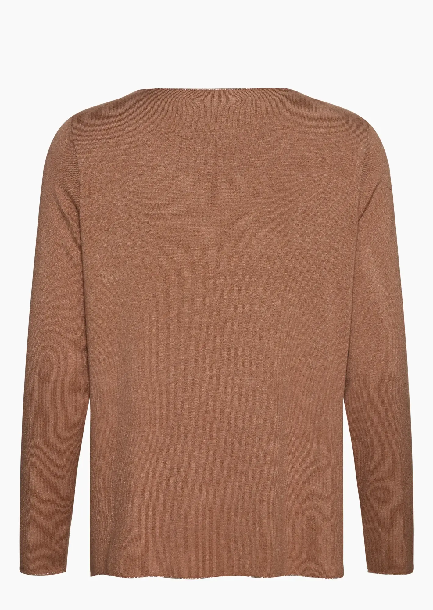 Langarmshirt in Feinstrick, cappuccino