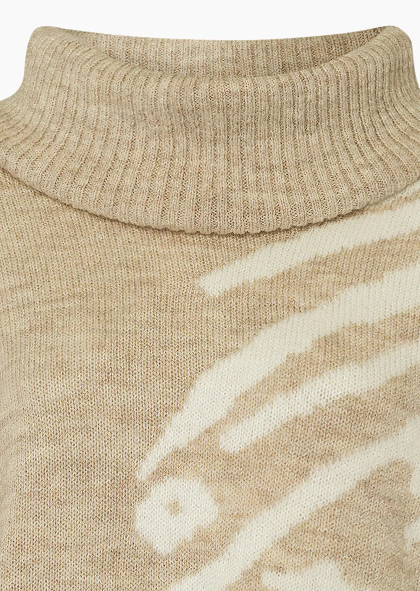 Strickpullover Rollkragen, sand-melange