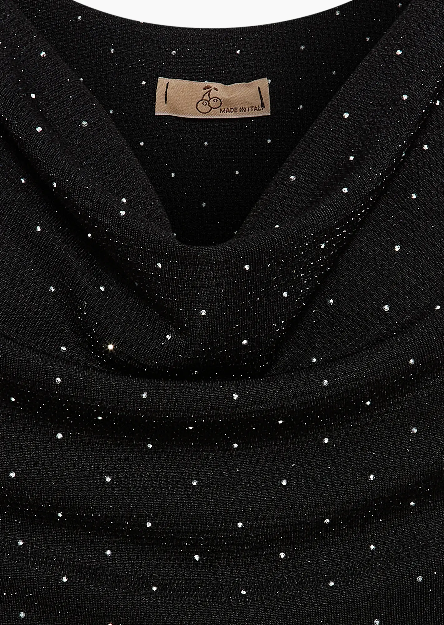 Top mit Glitzereffekt, schwarz