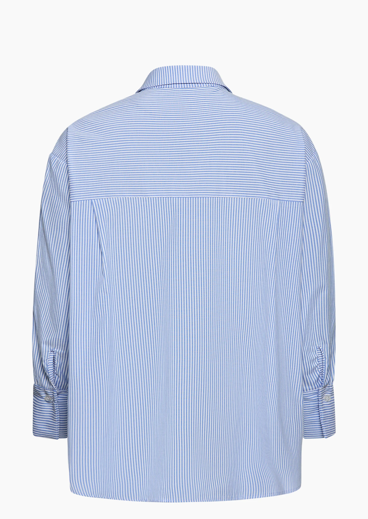 gestreifte Bluse mit dekorativen Knöpfen, blau-weiß