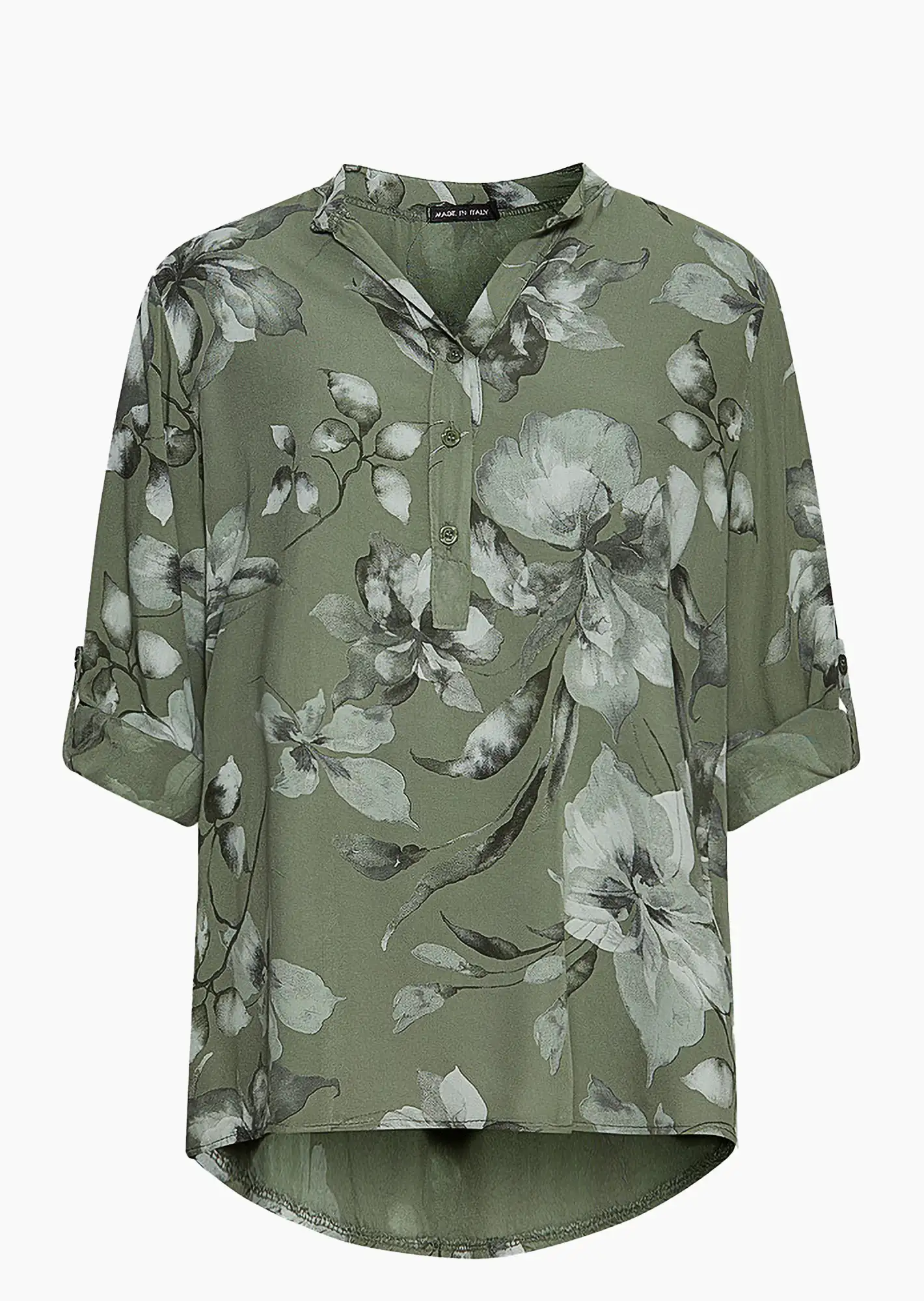 Bluse im Alloverprint, khaki