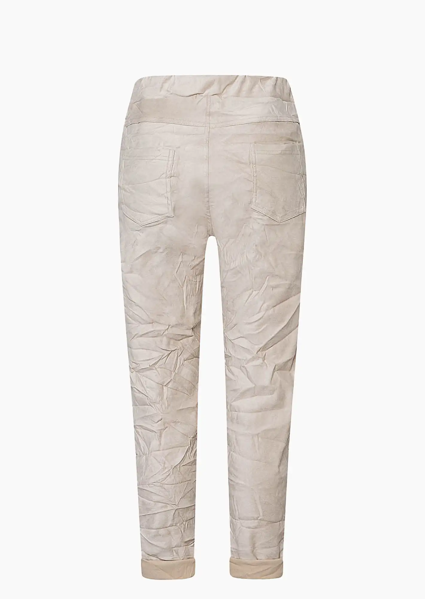Joggpants in Suede-Optik, crema