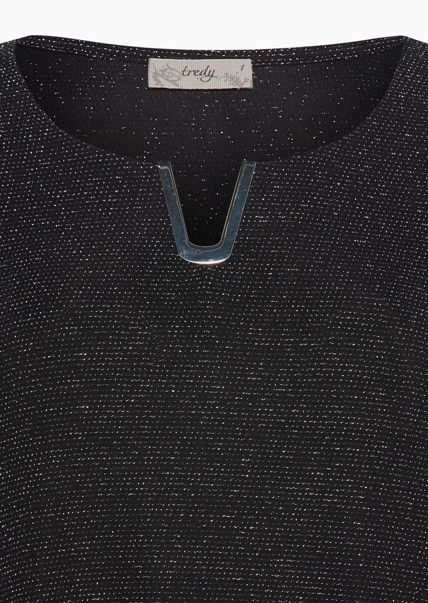 stylisches Shirt mit Glitzer, schwarz