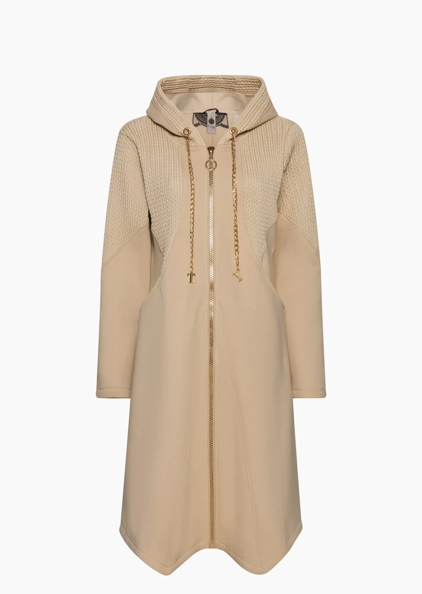 Mantel mit Ziermuster, crema