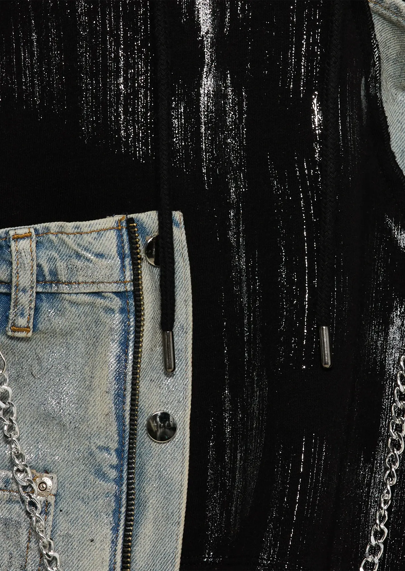 Sweatpullover 'Ketten', schwarz