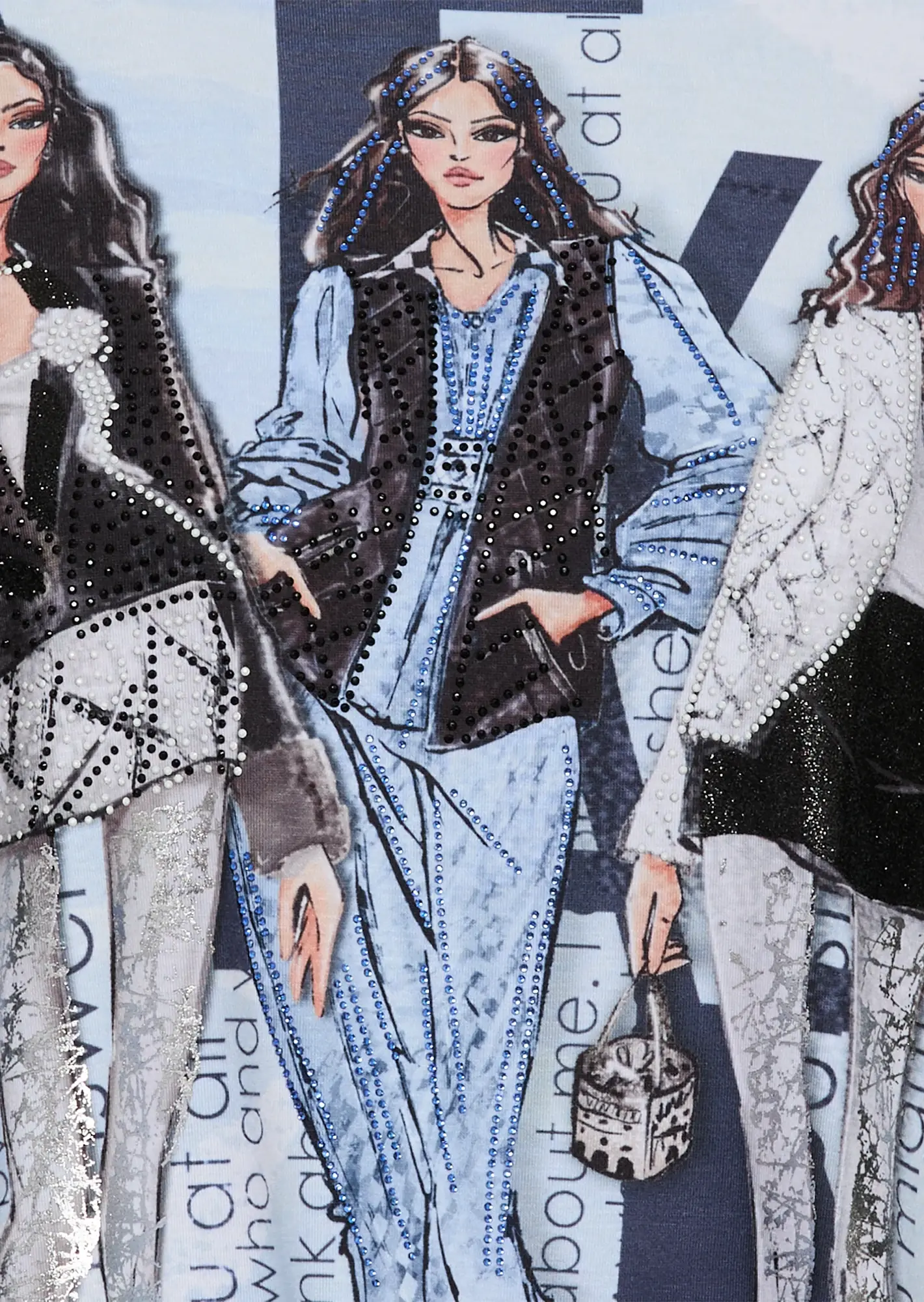 Langarmshirt 'Style', eiskristall