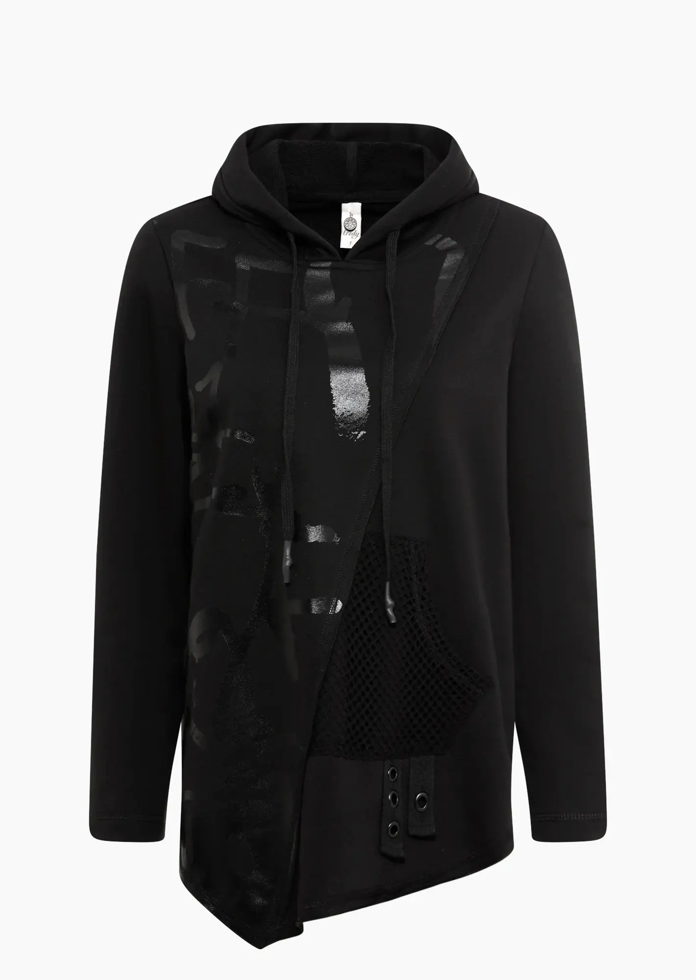 asymmetrischer Sweatpullover, schwarz