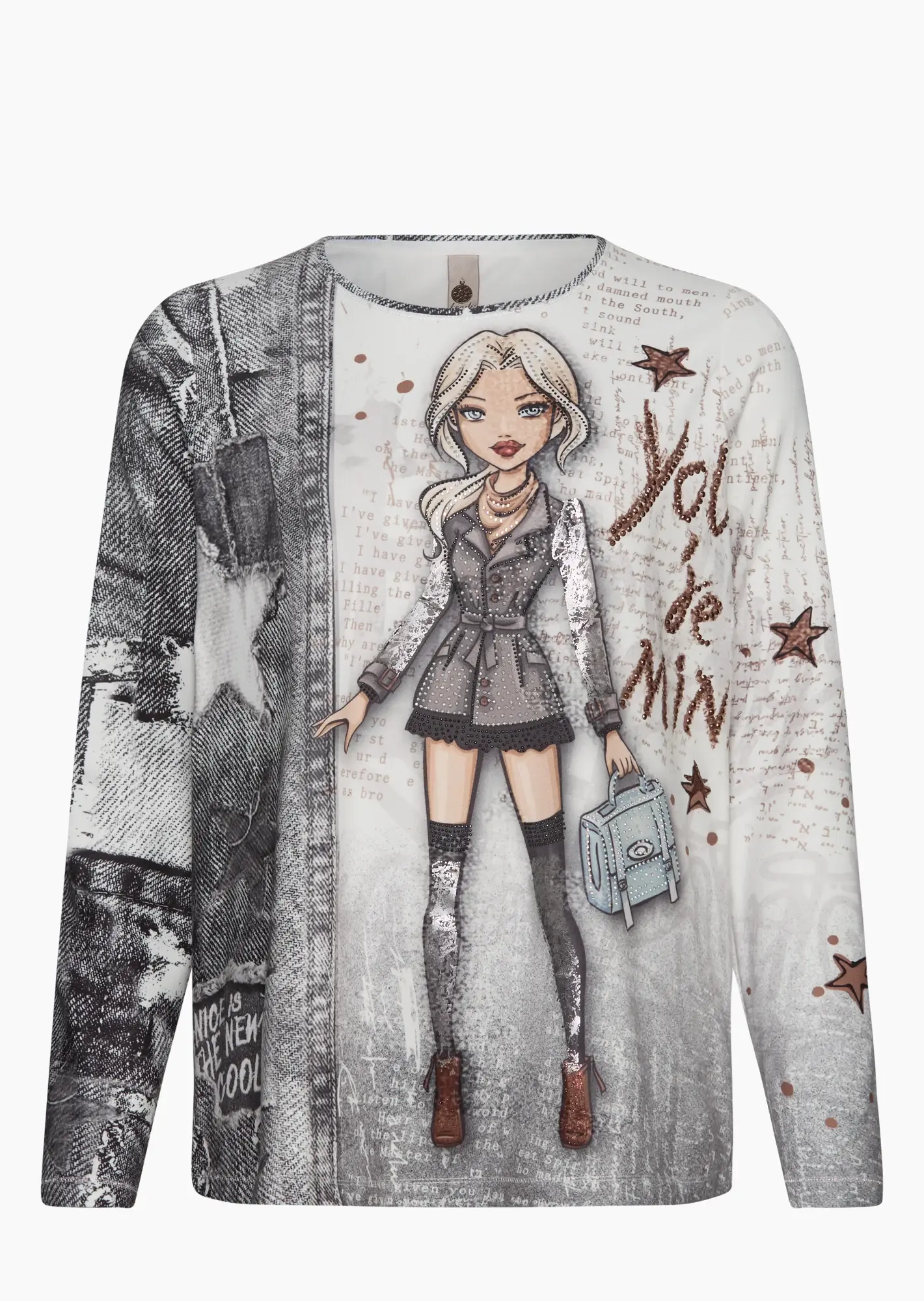 Langarmshirt 'You´re mine', crema