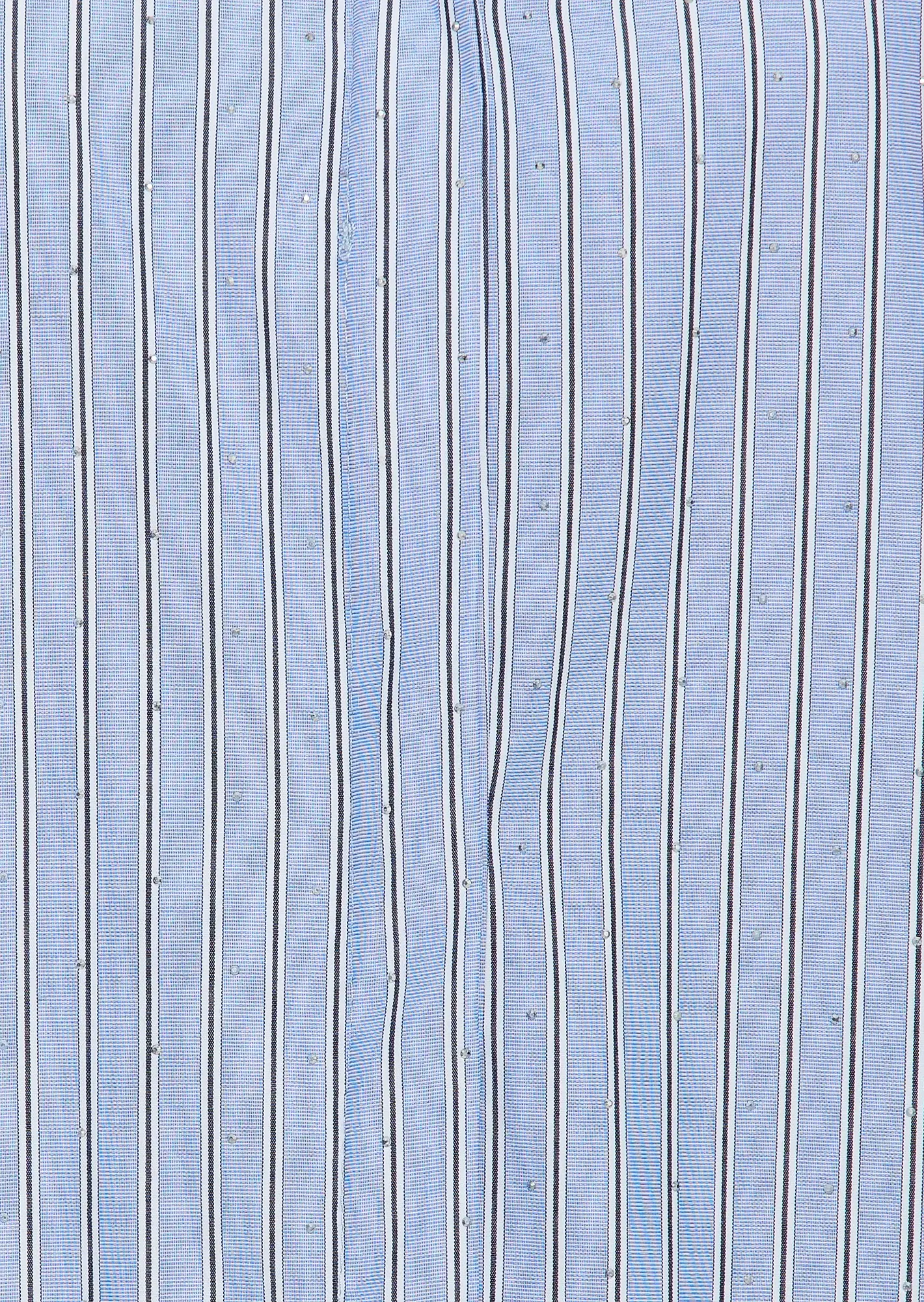 gestreifte Bluse mit Ziersteinen, blau-weiß