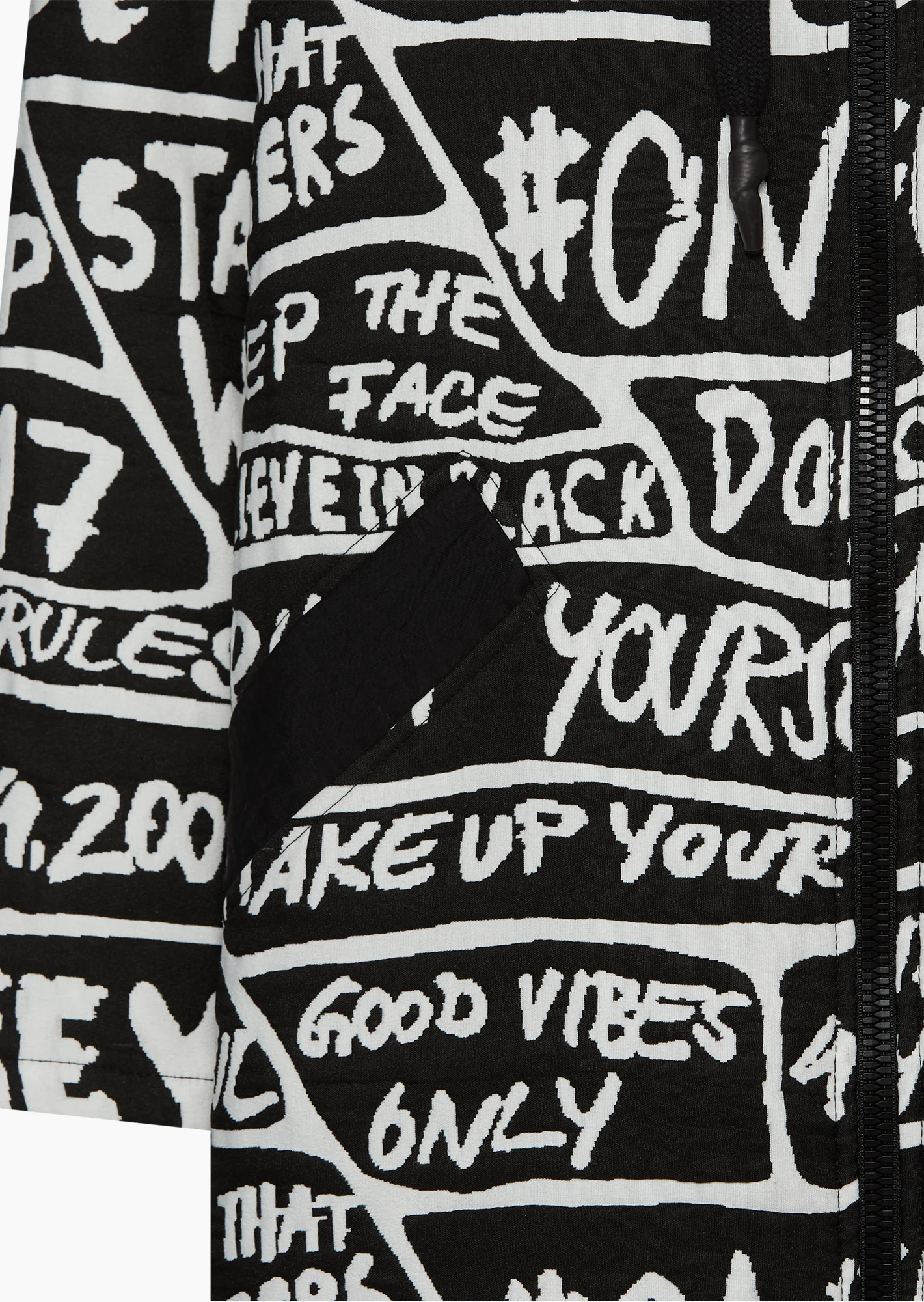 Mantel 'Trust', schwarz-weiss