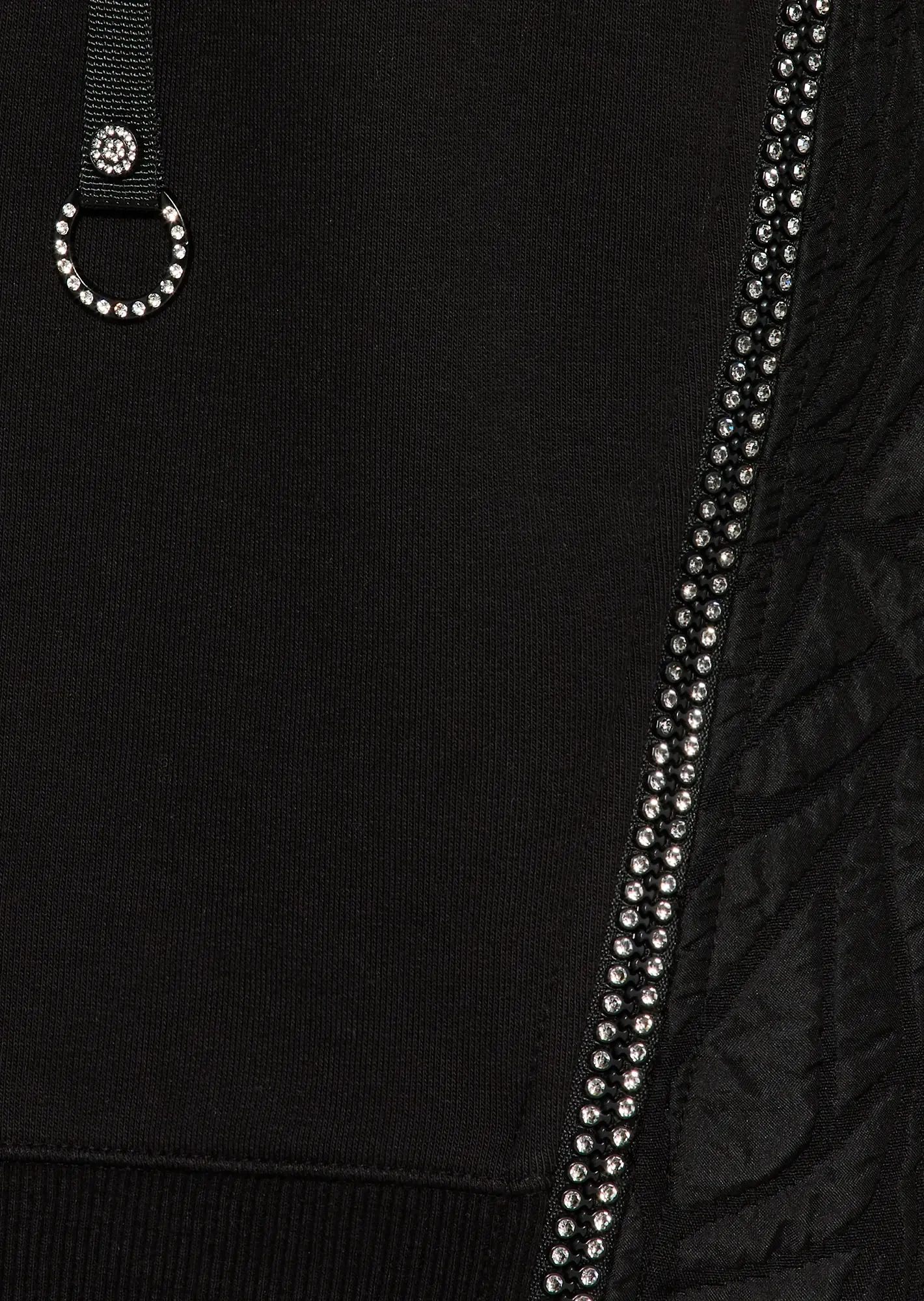 Sweatshirt mit Strukturstoff, schwarz