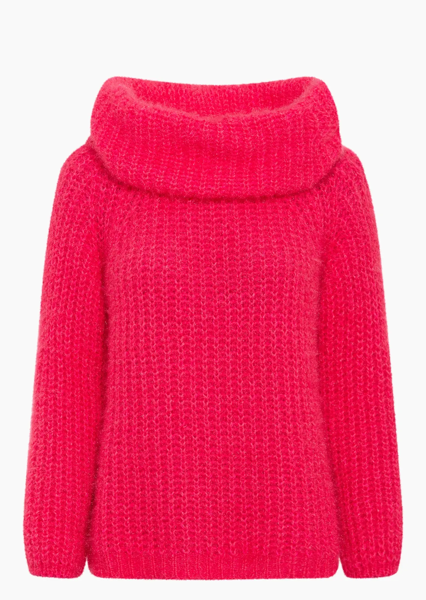 Strickpullover mit Rollkragen, pink