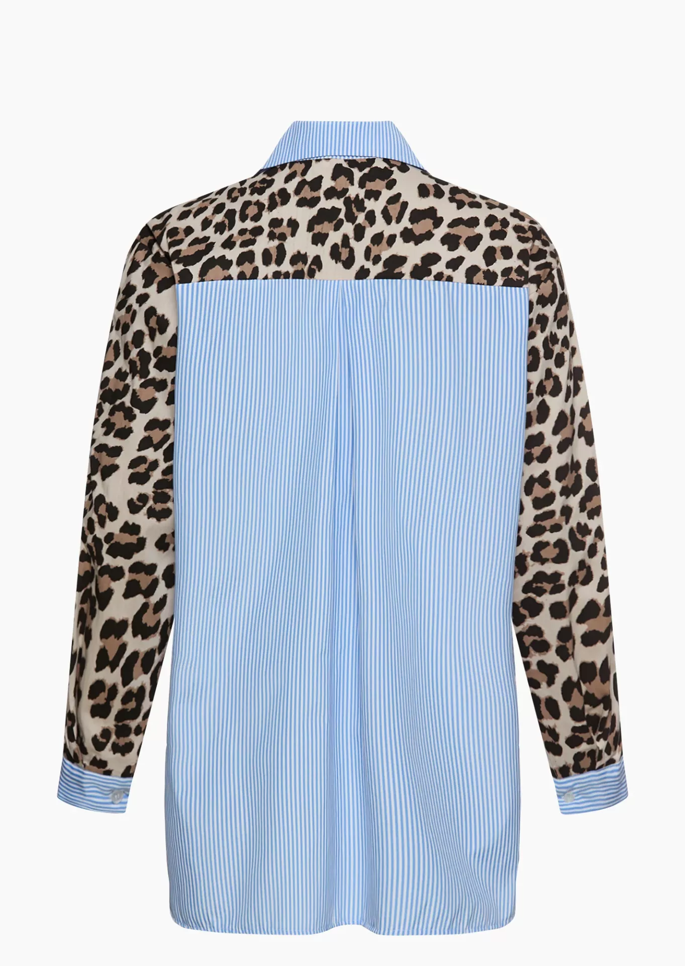 gestreifte Bluse mit Leohighlights, blau-weiß