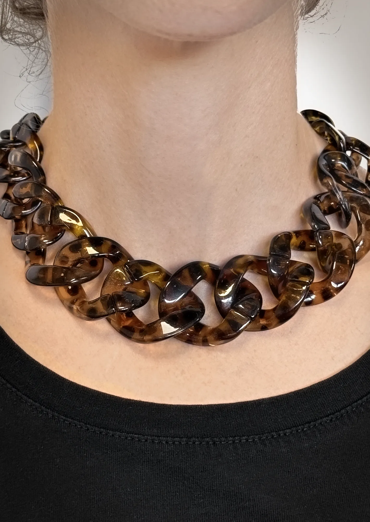 Kette gemustert, braun-gold