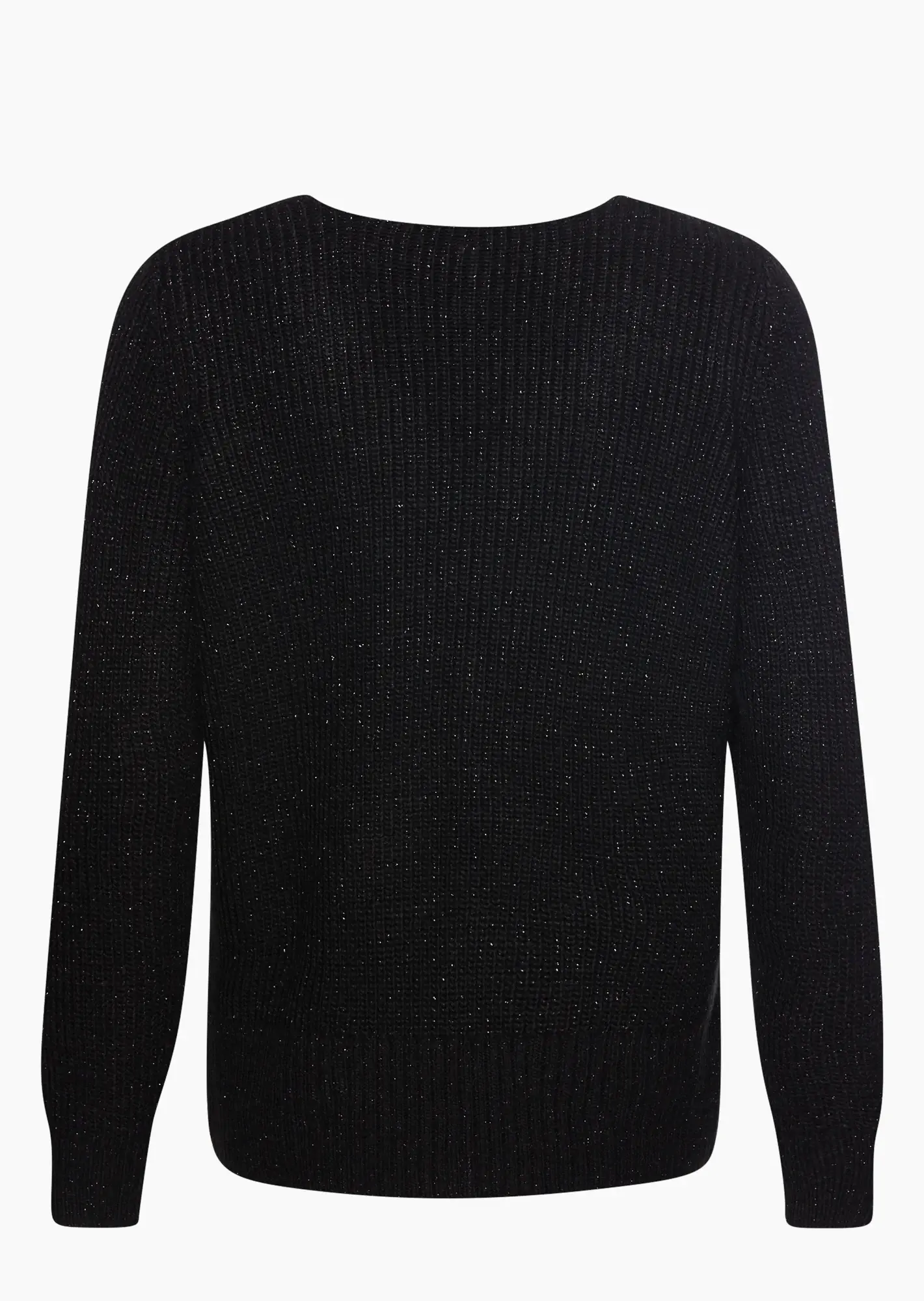 Strickpullover mit Glitzer, schwarz