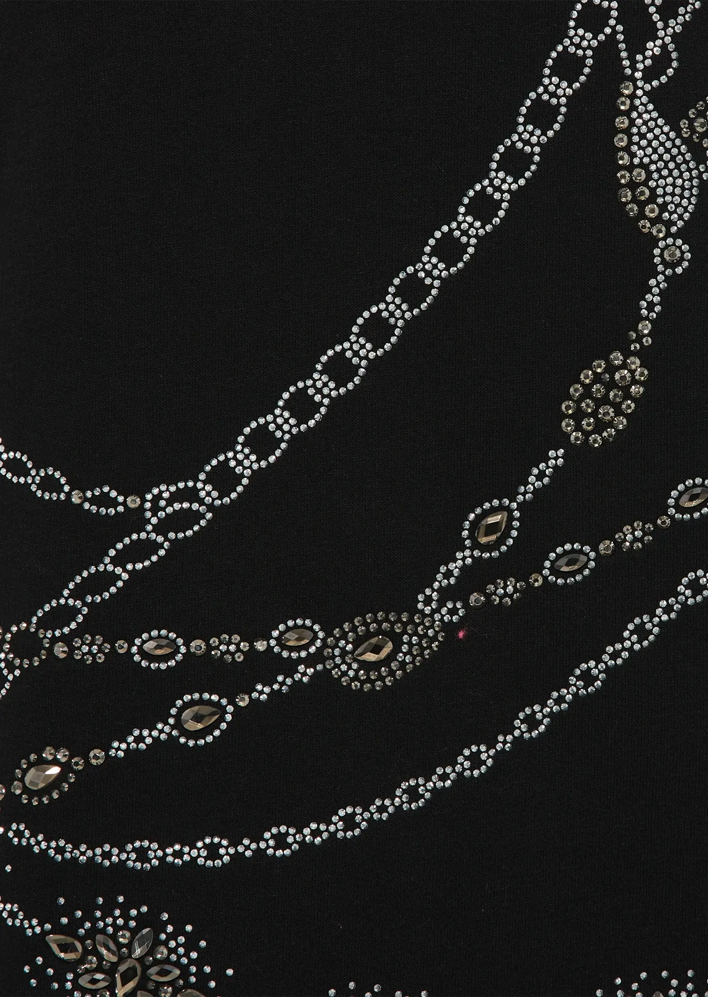 Sweatpullover mit Ziersteinen, schwarz