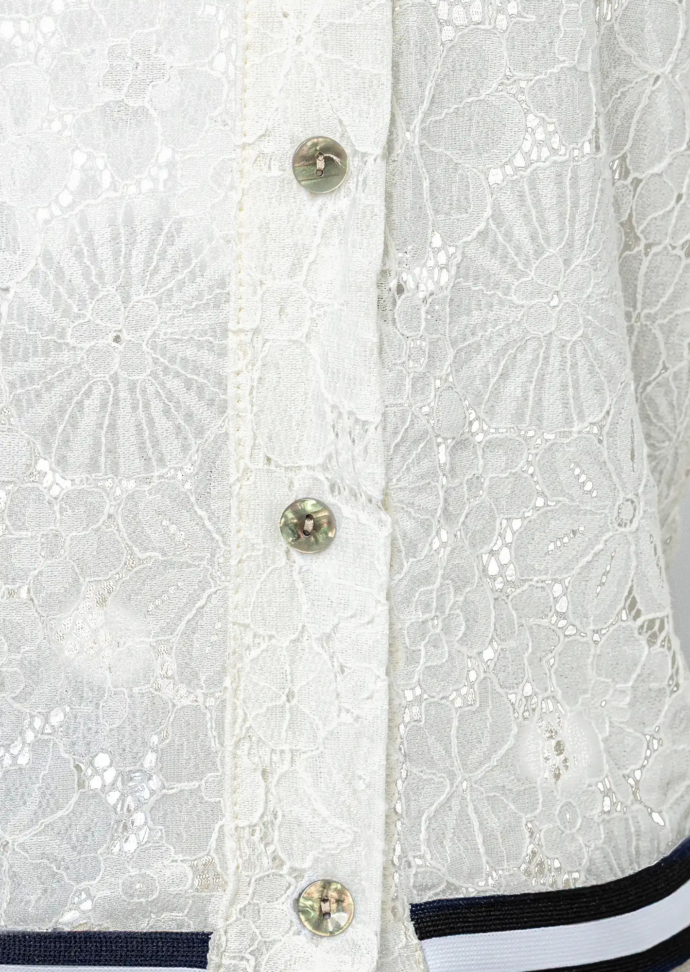 Blusenjacke aus floraler Spitze, offwhite