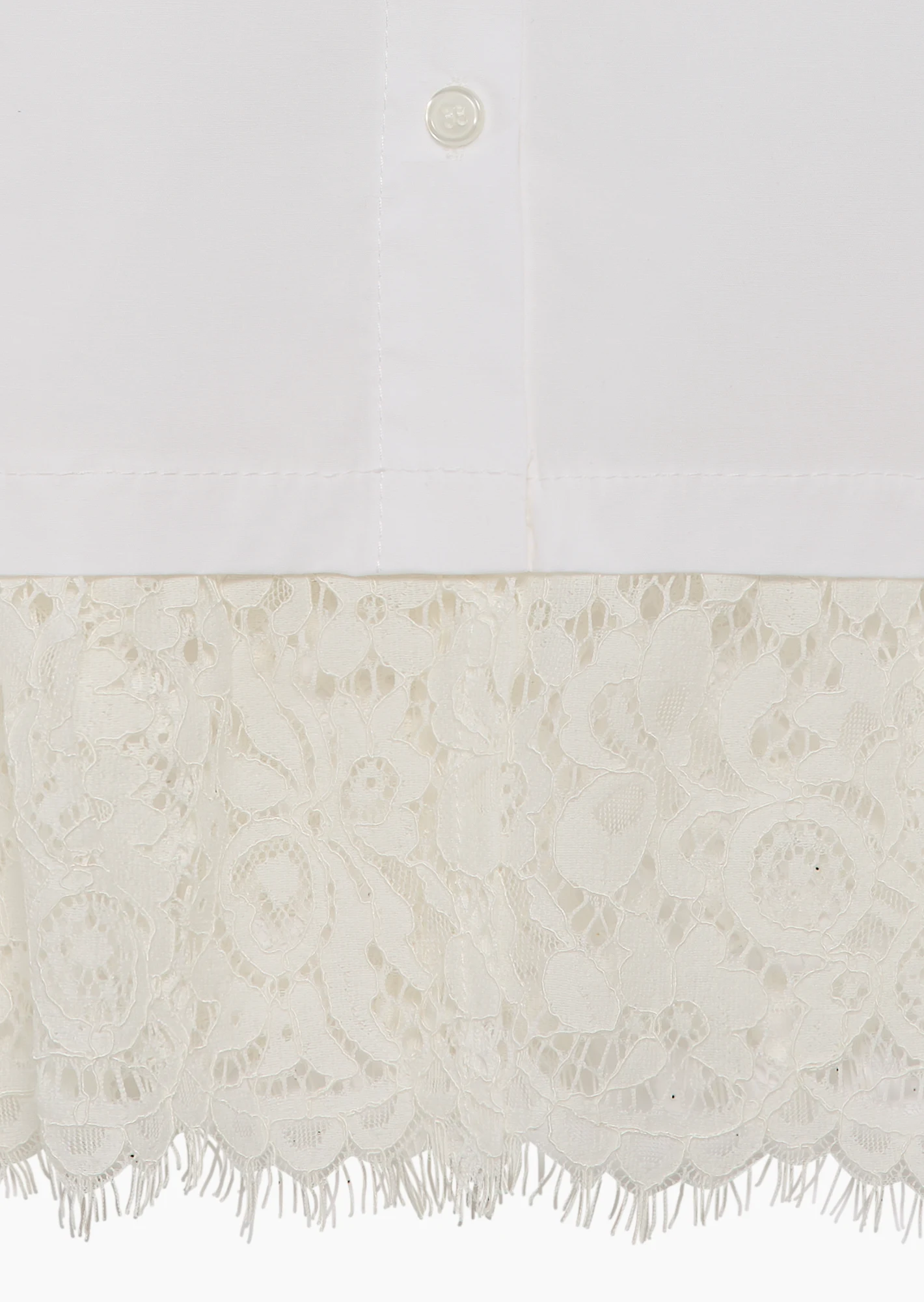 Hemdbluse mit Spitze, weiß