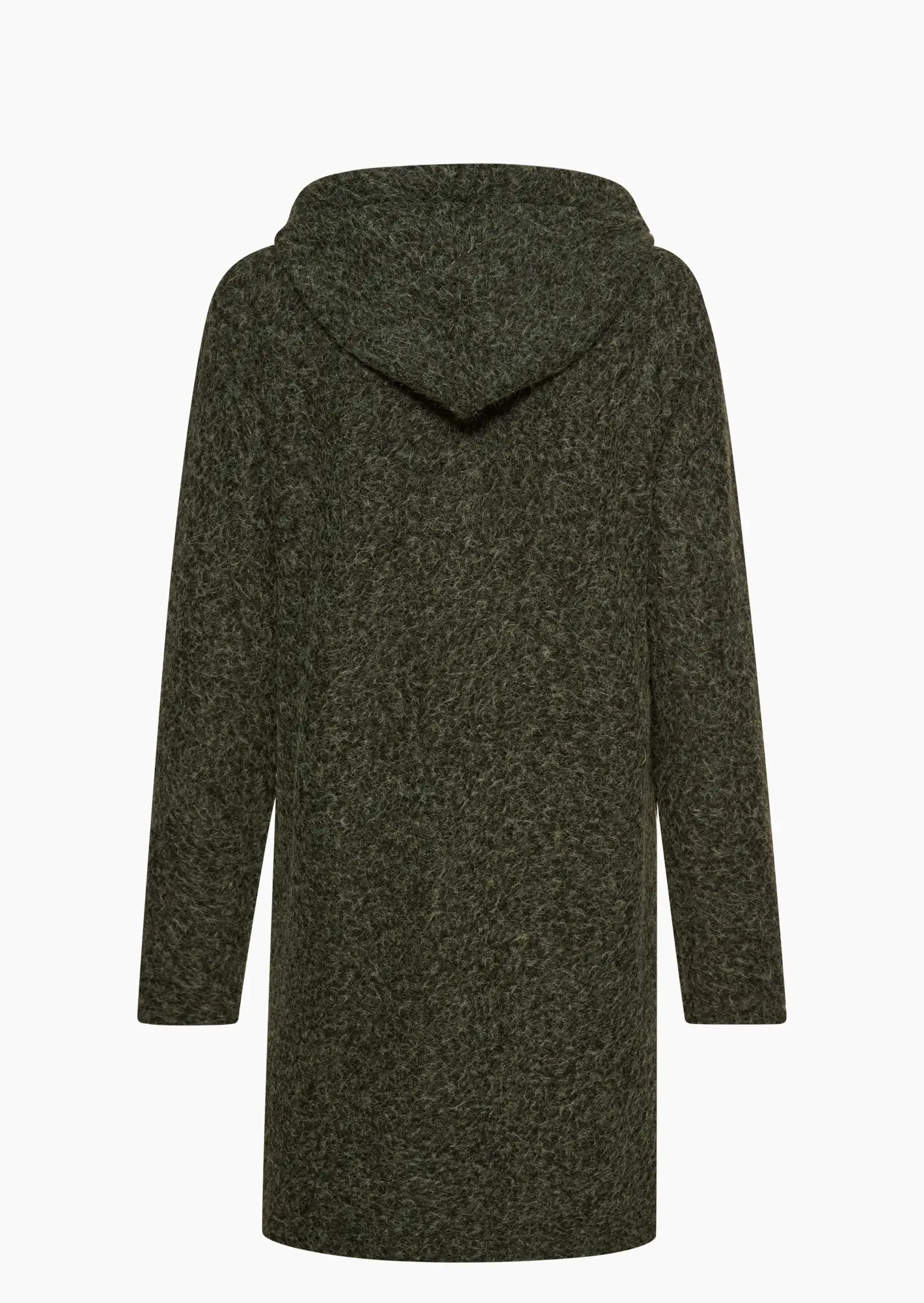 kuscheliger Mantel in Wollwalk-Optik, oliv