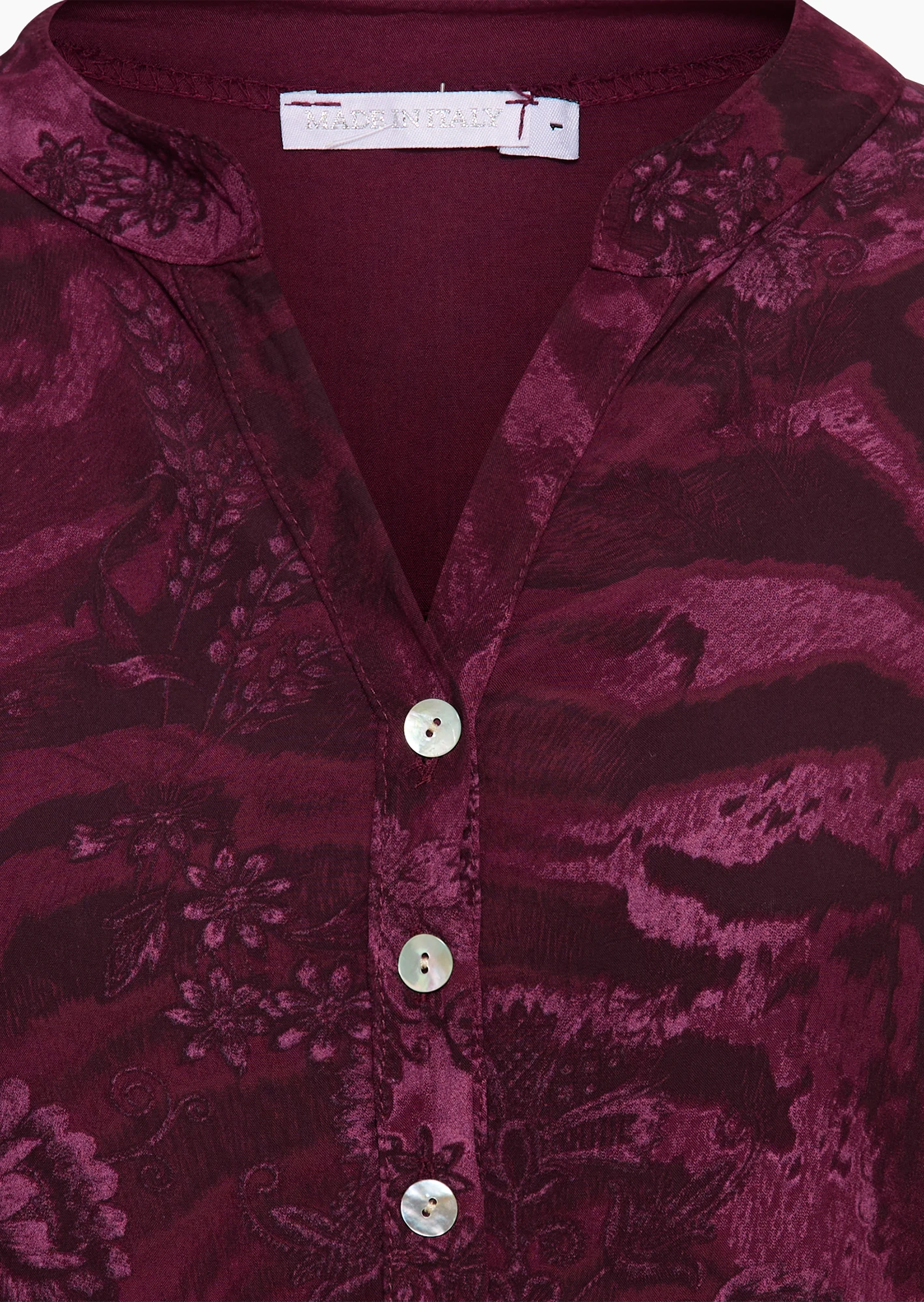 Bluse im Alloverprint, burgund