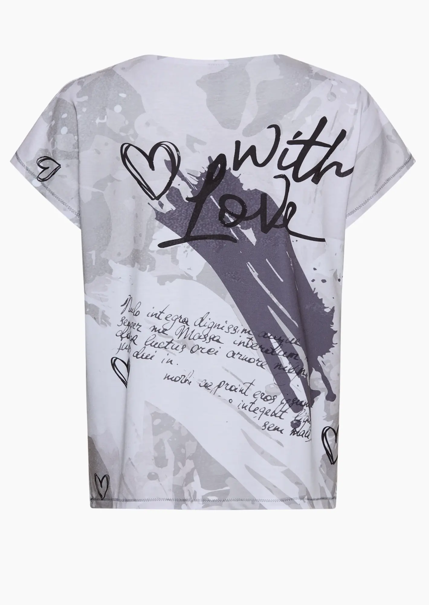 Shirt 'With love', hellgrau