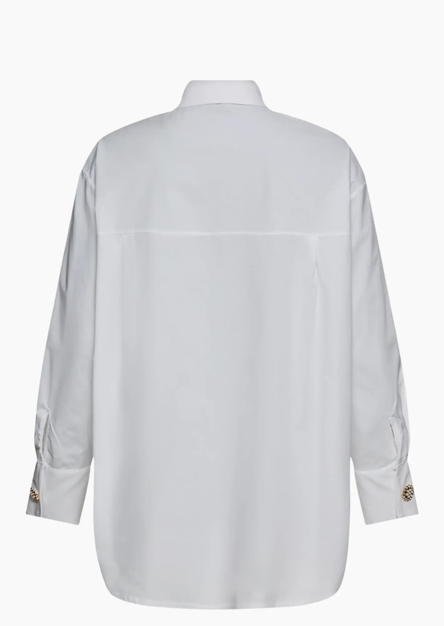 Bluse mit dekorativen Knöpfen, weiß