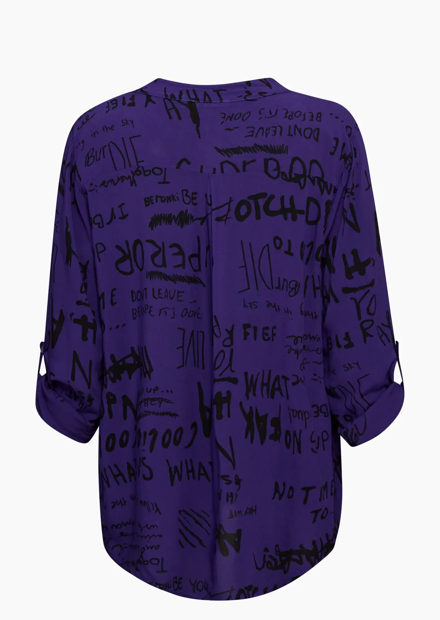 Bluse mit Lettering, electric purple