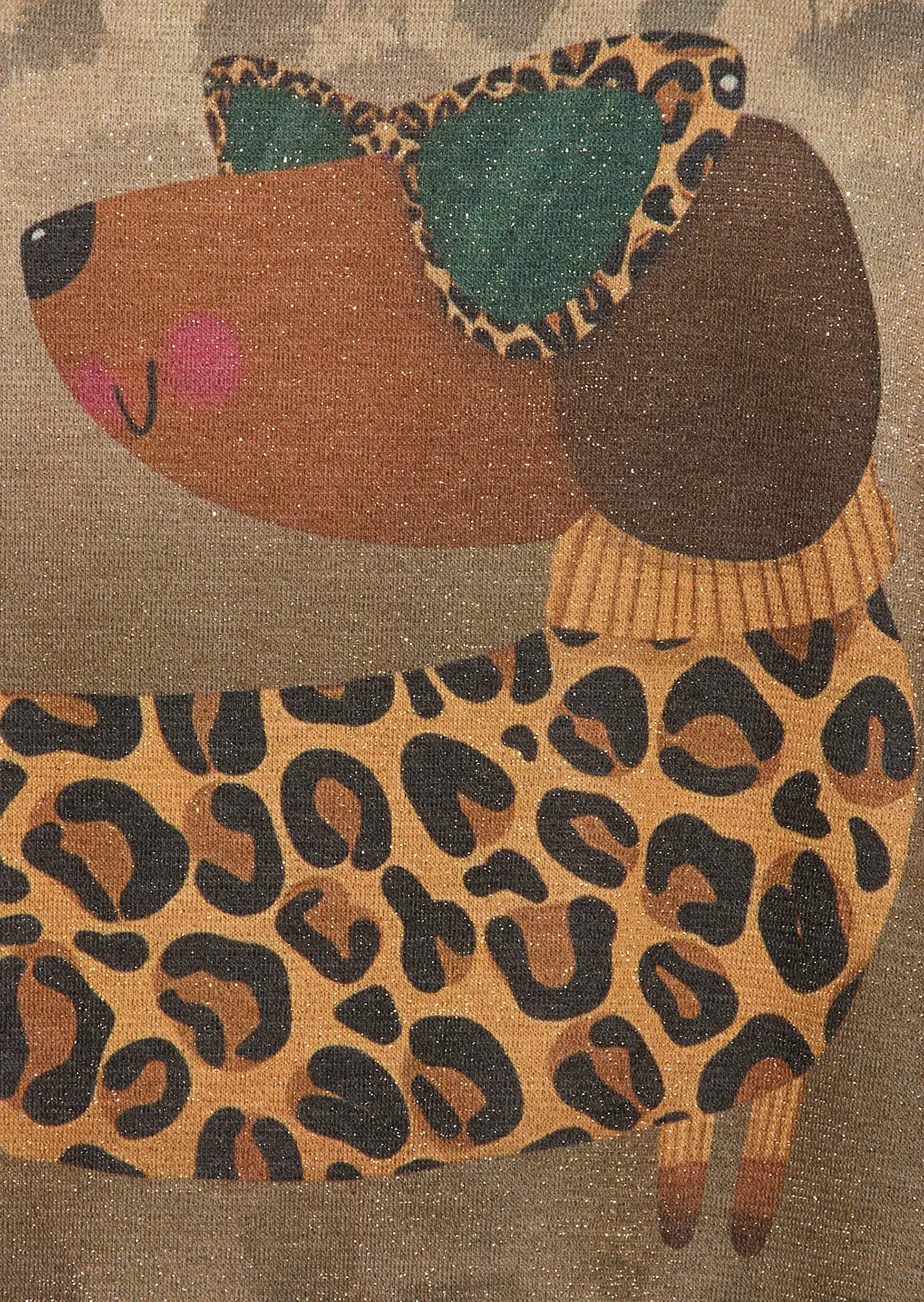 Langarmshirt im Glitzer-Style, sand