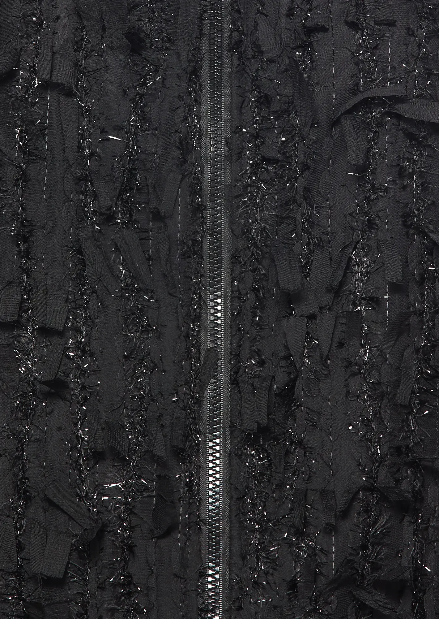 Jacke mit Glitzer & Fransen, schwarz