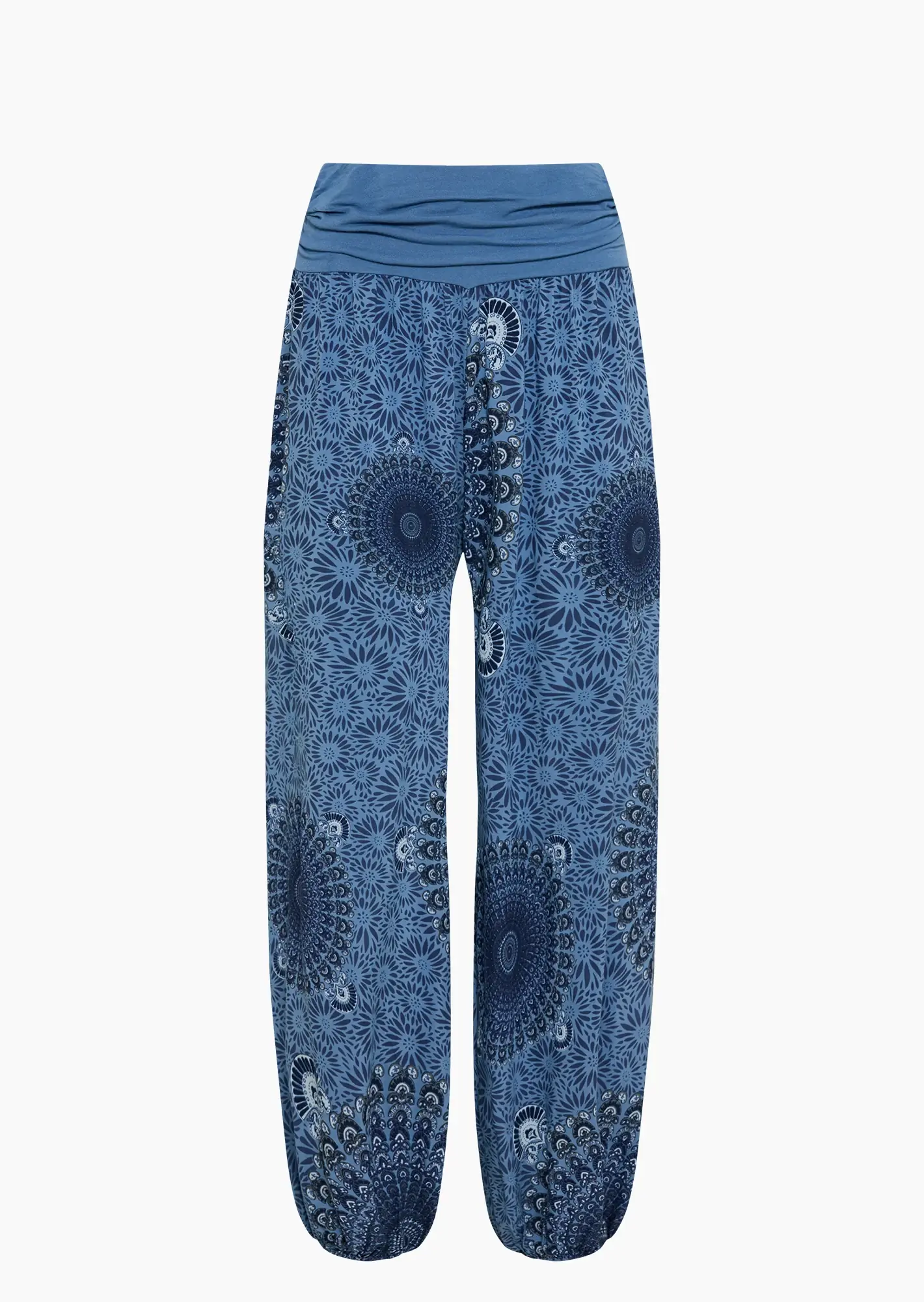 Leichte Haremshose mit Mandala-Print, blue