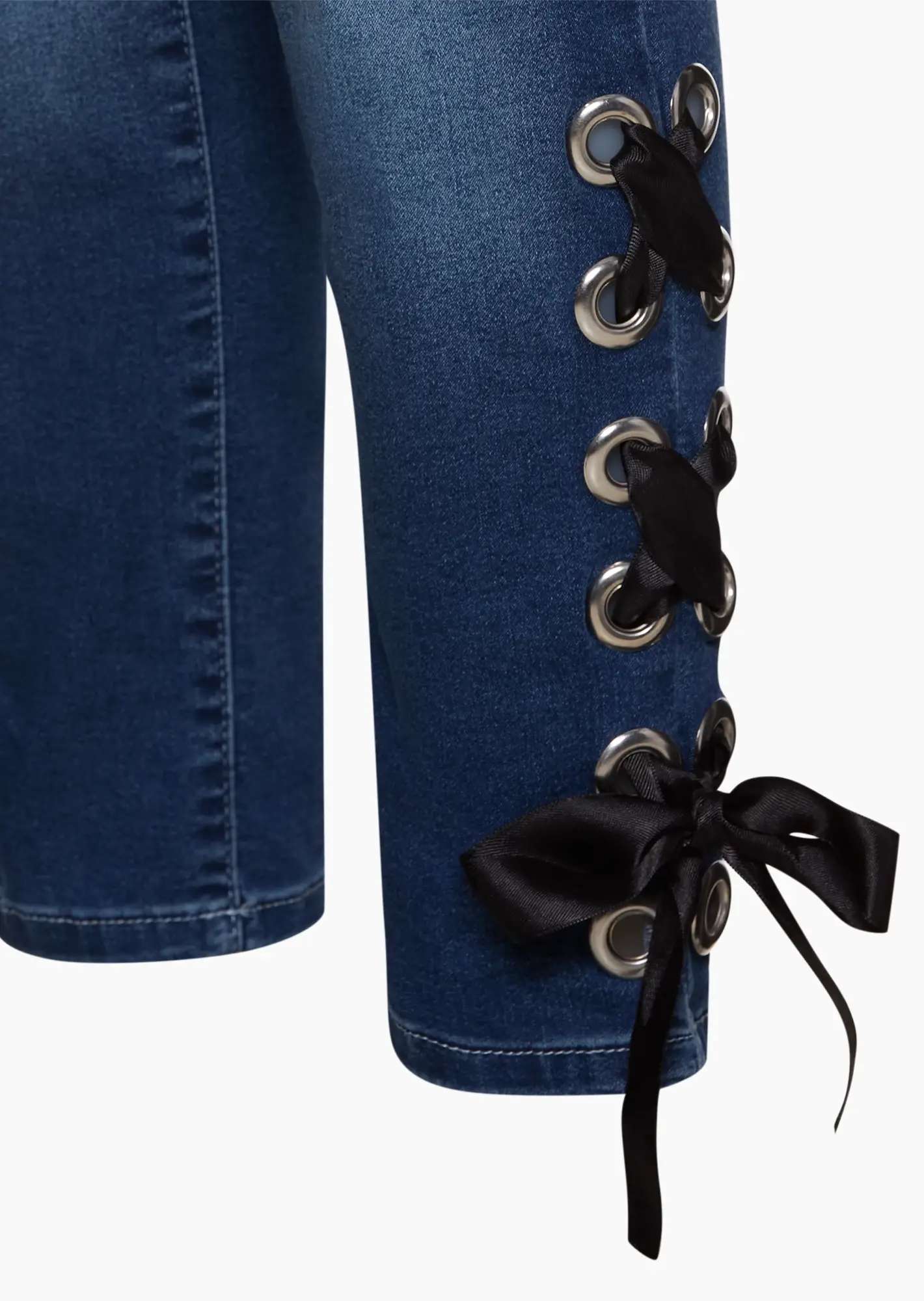 Jeggings mit dekorativer Schnürung, blue denim