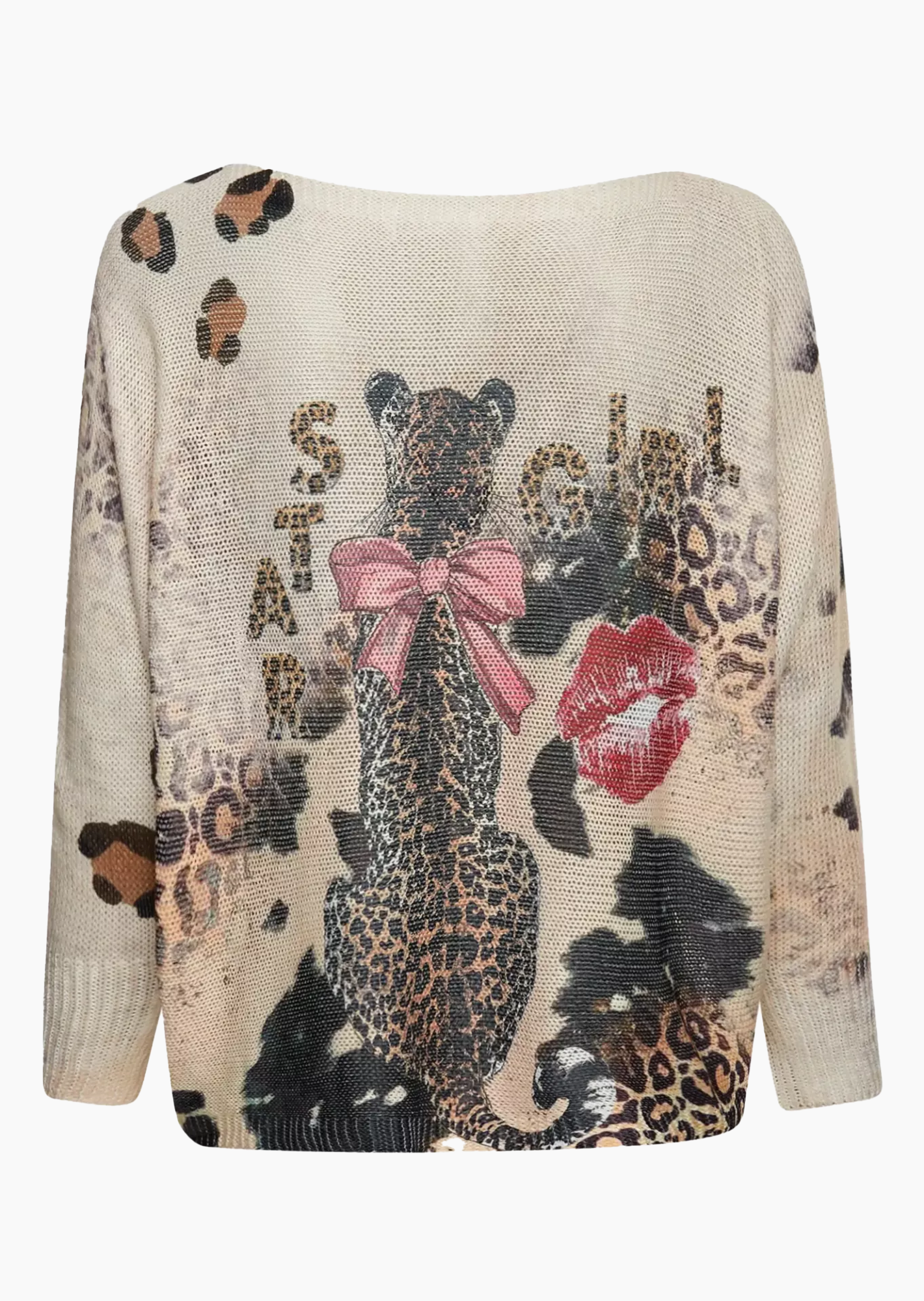 Urbaner Strickpullover 'Girl', crema-schwarz