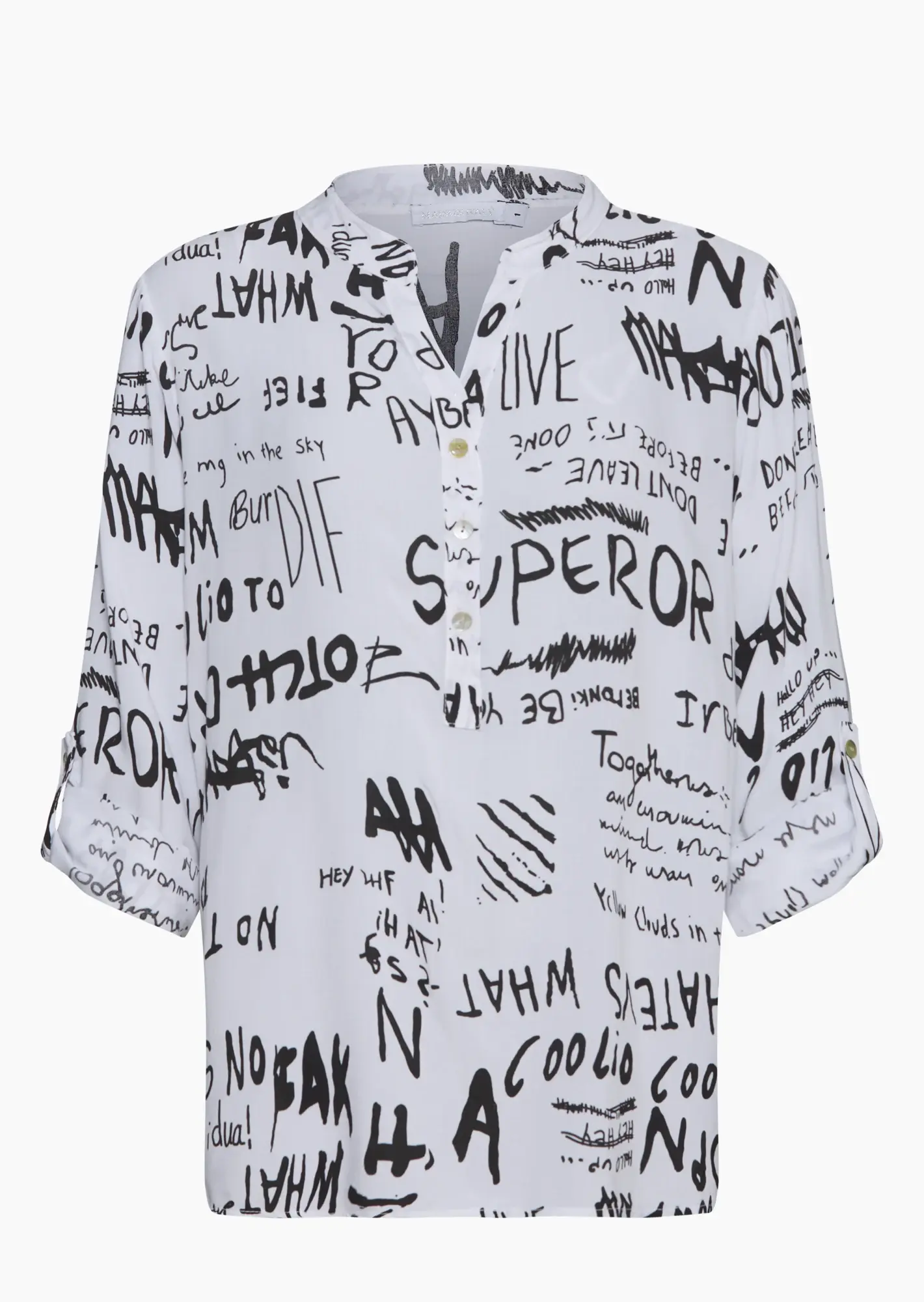Bluse mit Lettering, offwhite