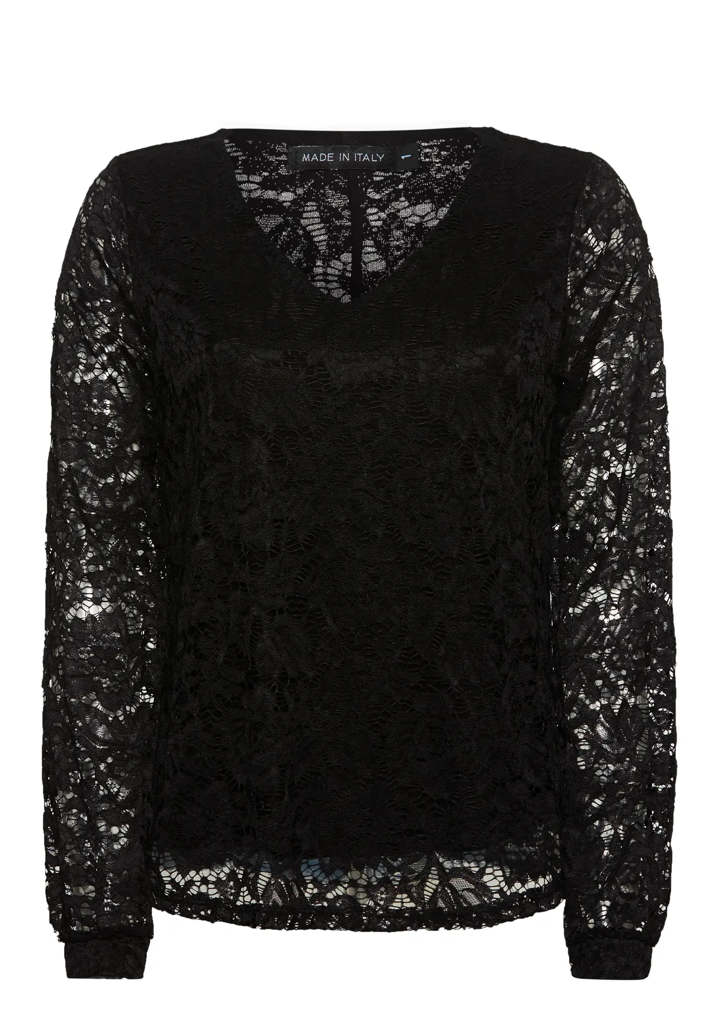 Blusenshirt Alloverspitze, schwarz