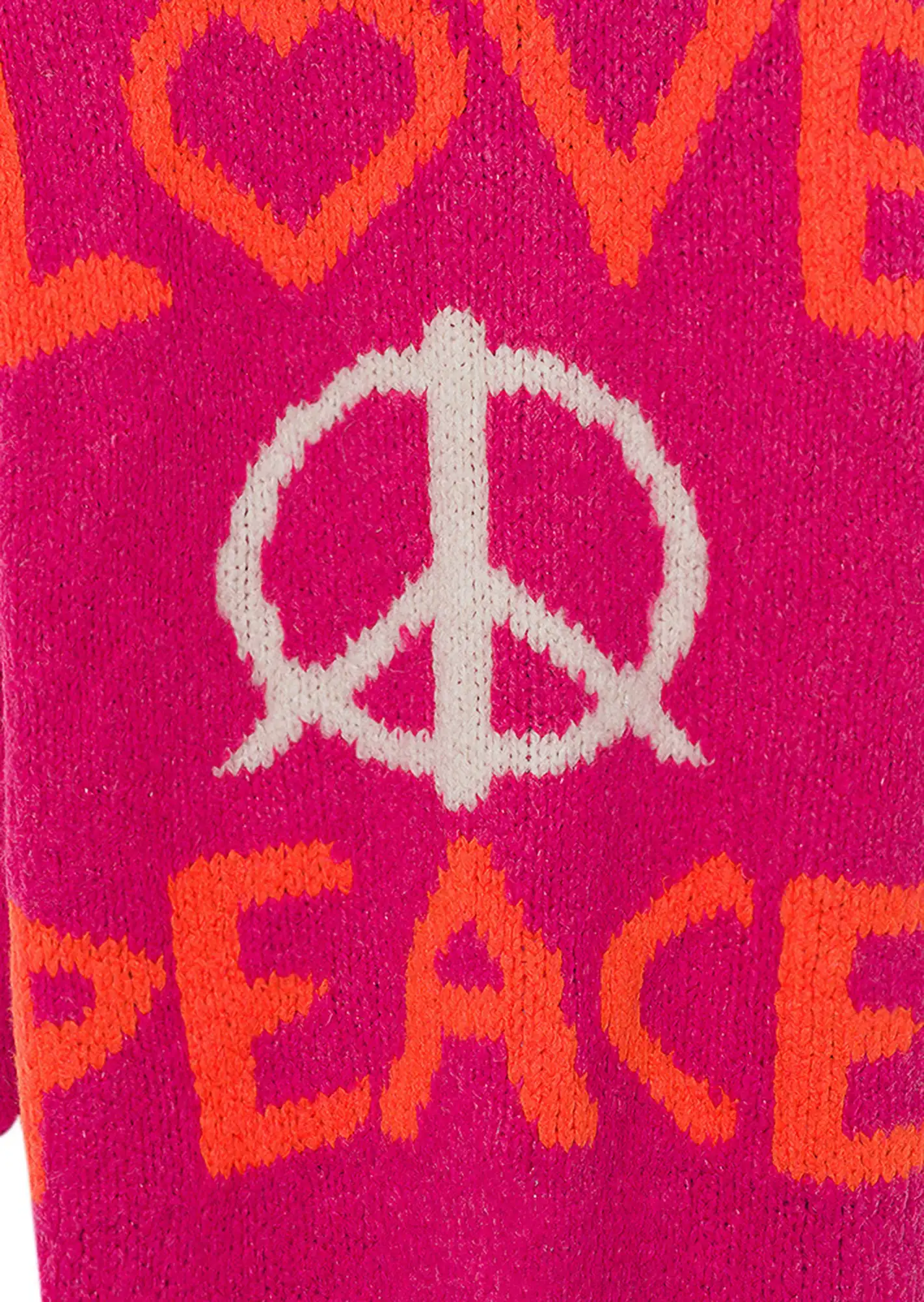 Strickjacke mit Lettering, pink flash