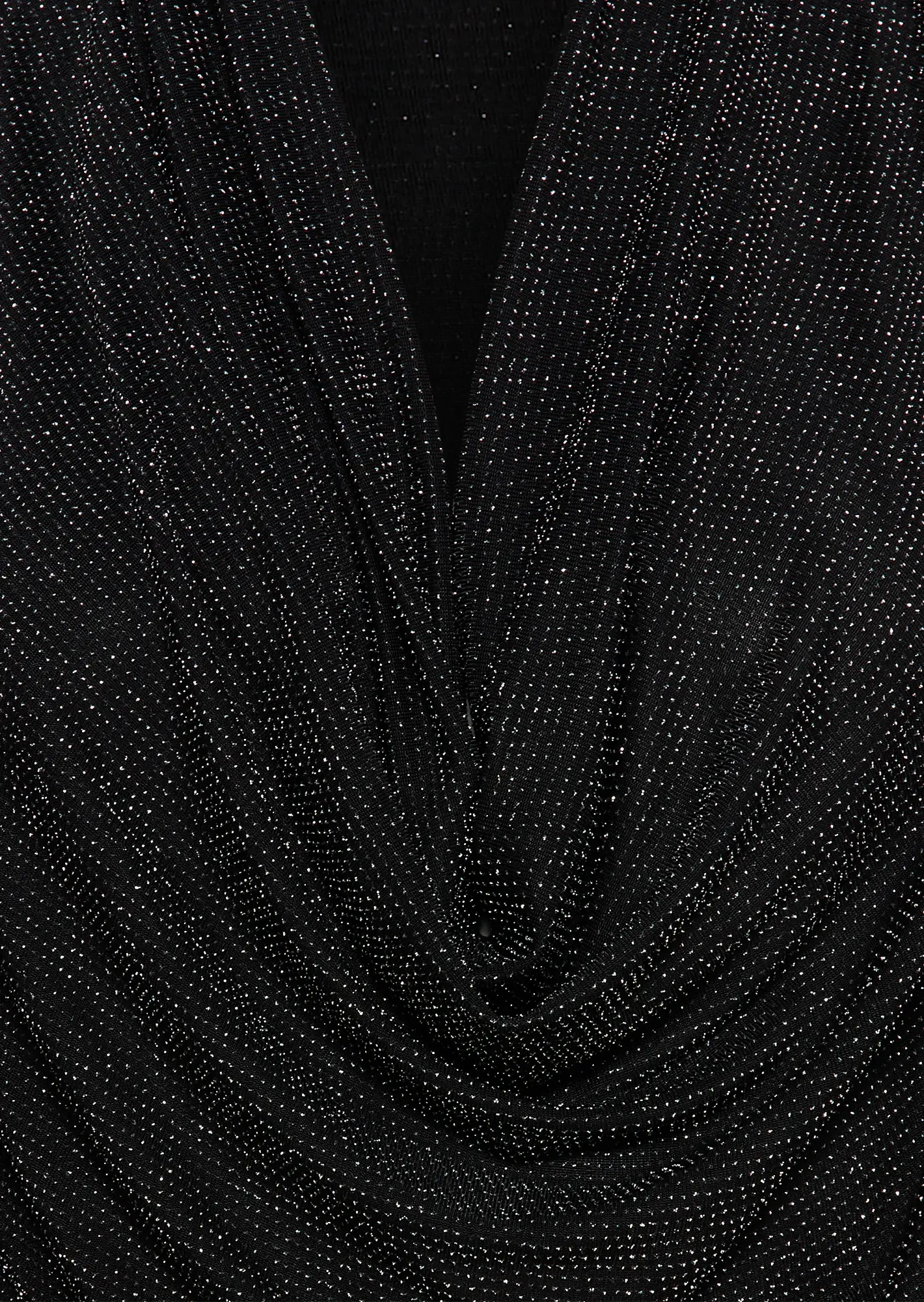 Langarmshirt mit Wasserfallkragen, schwarz