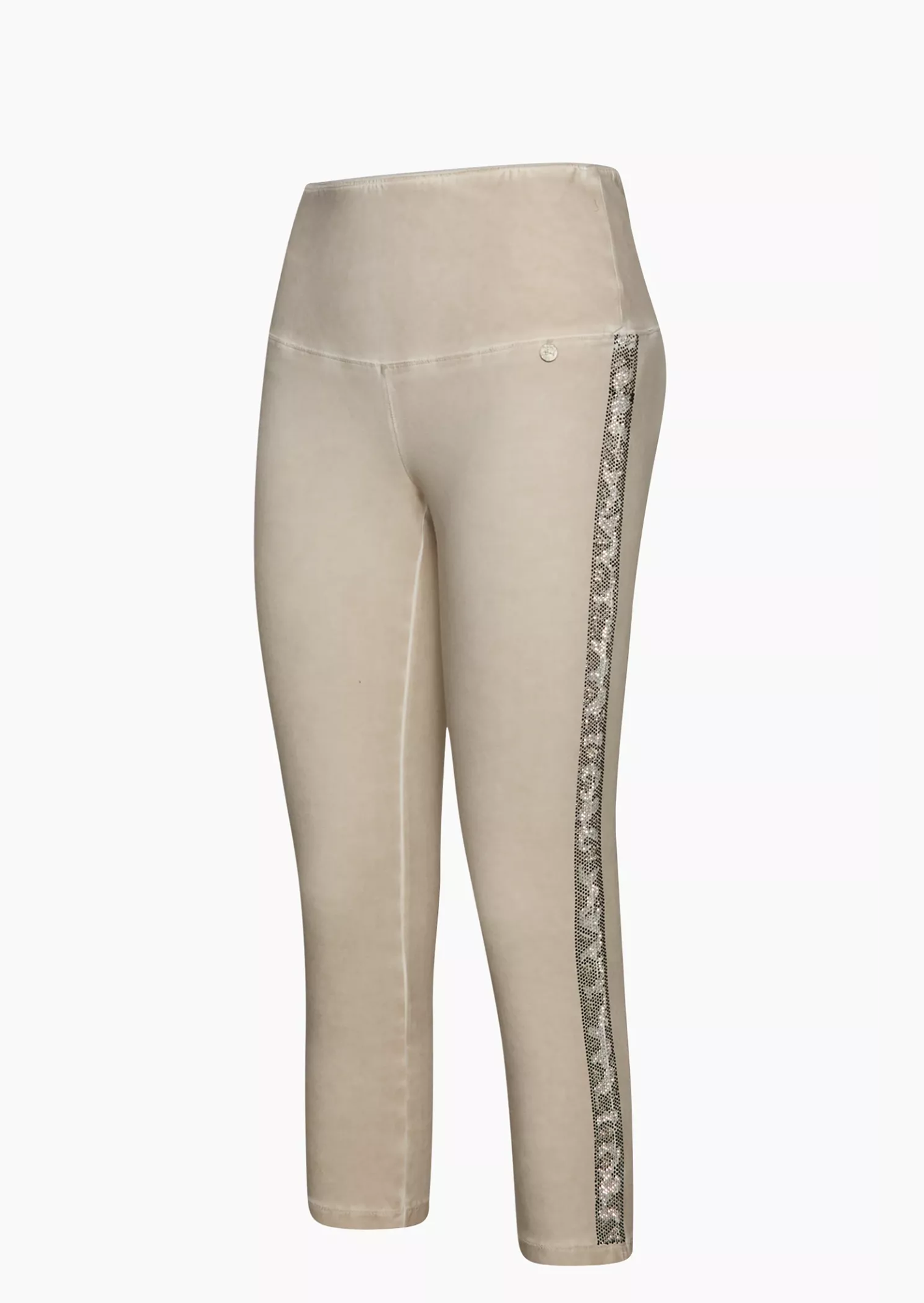 Capri-Leggings mit Galonstreifen, sand