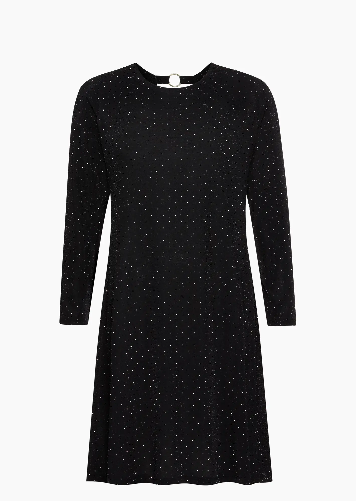 Kleid mit Glitzer und Ziersteinen, schwarz